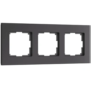 Изображение Рамка на 3 поста Senso (черный, стекло soft-touch) W0033108