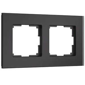 Изображение Рамка на 2 поста Senso (черный, стекло soft-touch) W0023108