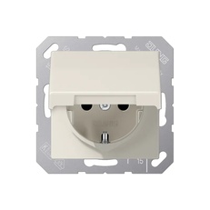 Изображение Розетка с заземлением и крышкой 16А 250В EcoProfi Deco слоновая кость AS1520KL Jung
