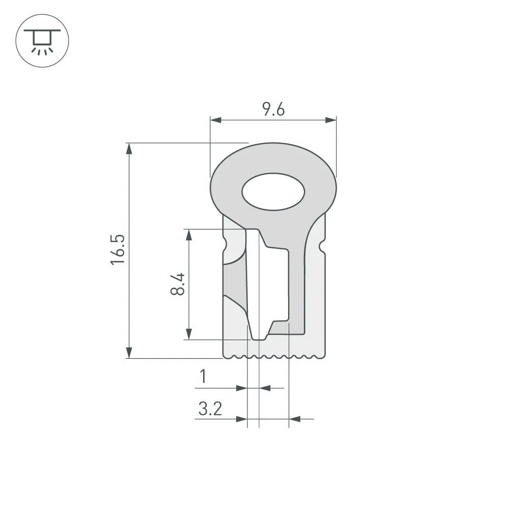 Силиконовый профиль WPH-FLEX-0817-SIDE-S8-5m WHITE (Arlight, Силикон) - Изображение