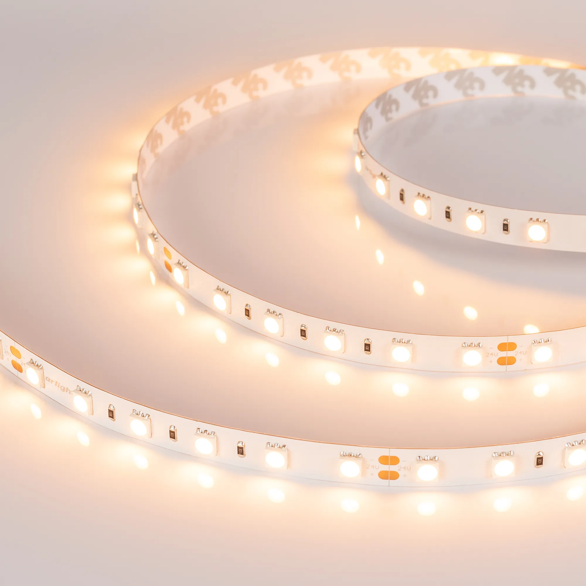 Лента светодиодная RT-B60-10mm 24V Warm2400 (14.4 W/m, IP20, 5060, 5m) (Arlight, 14.4 Вт/м, IP20)