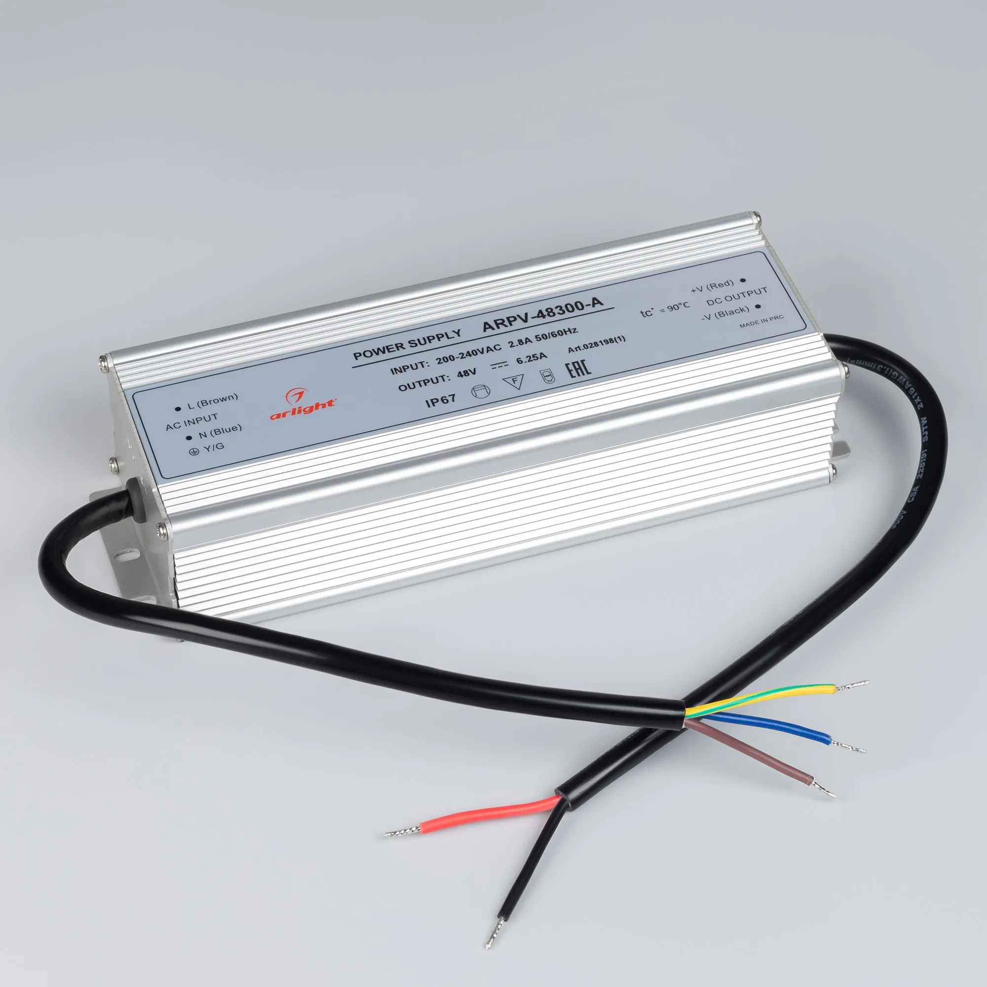 Блок питания ARPV-48300-A (48V, 6.25A, 300W) (Arlight, IP67 Металл, 3 года) - Изображение