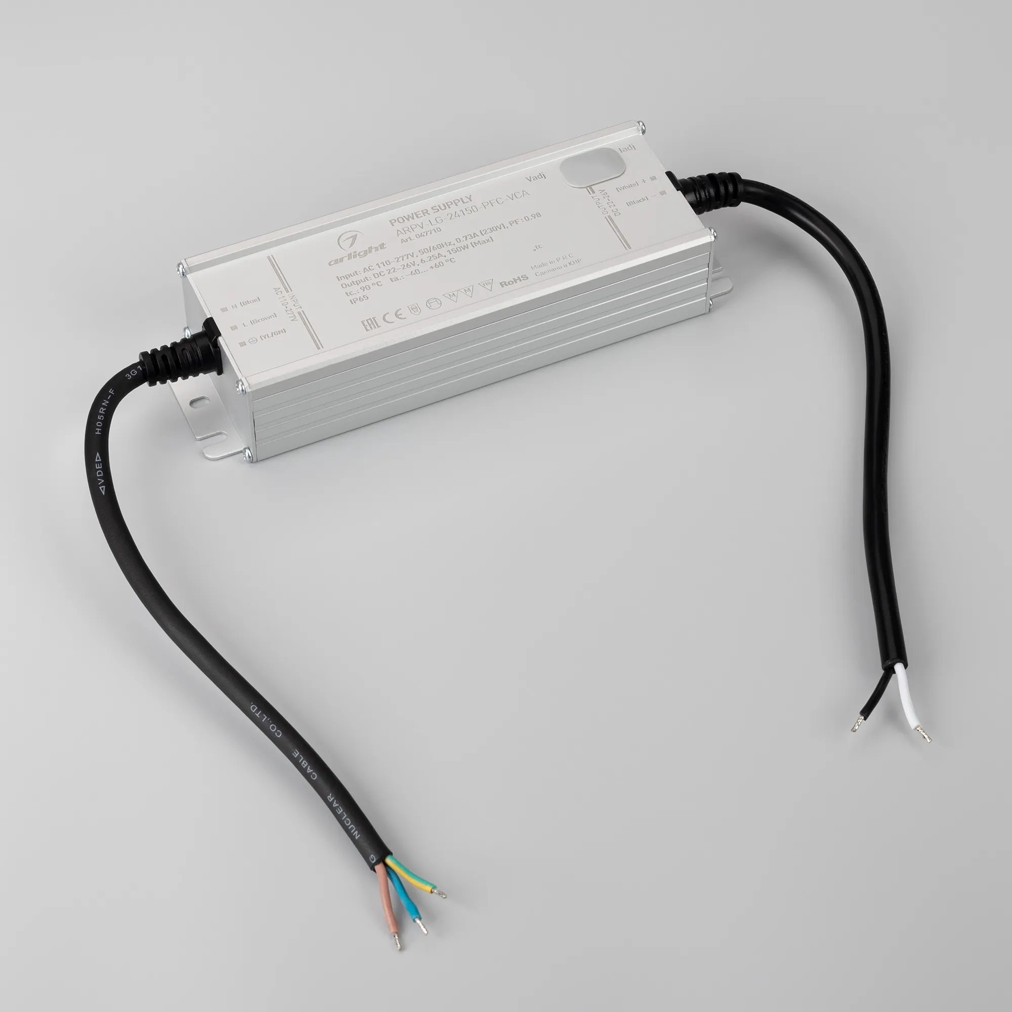 Блок питания ARPV-LG-24150-PFC-VCA (22-26V, 6.25A, 150W) (Arlight, IP65 Металл, 5 лет) - Изображение