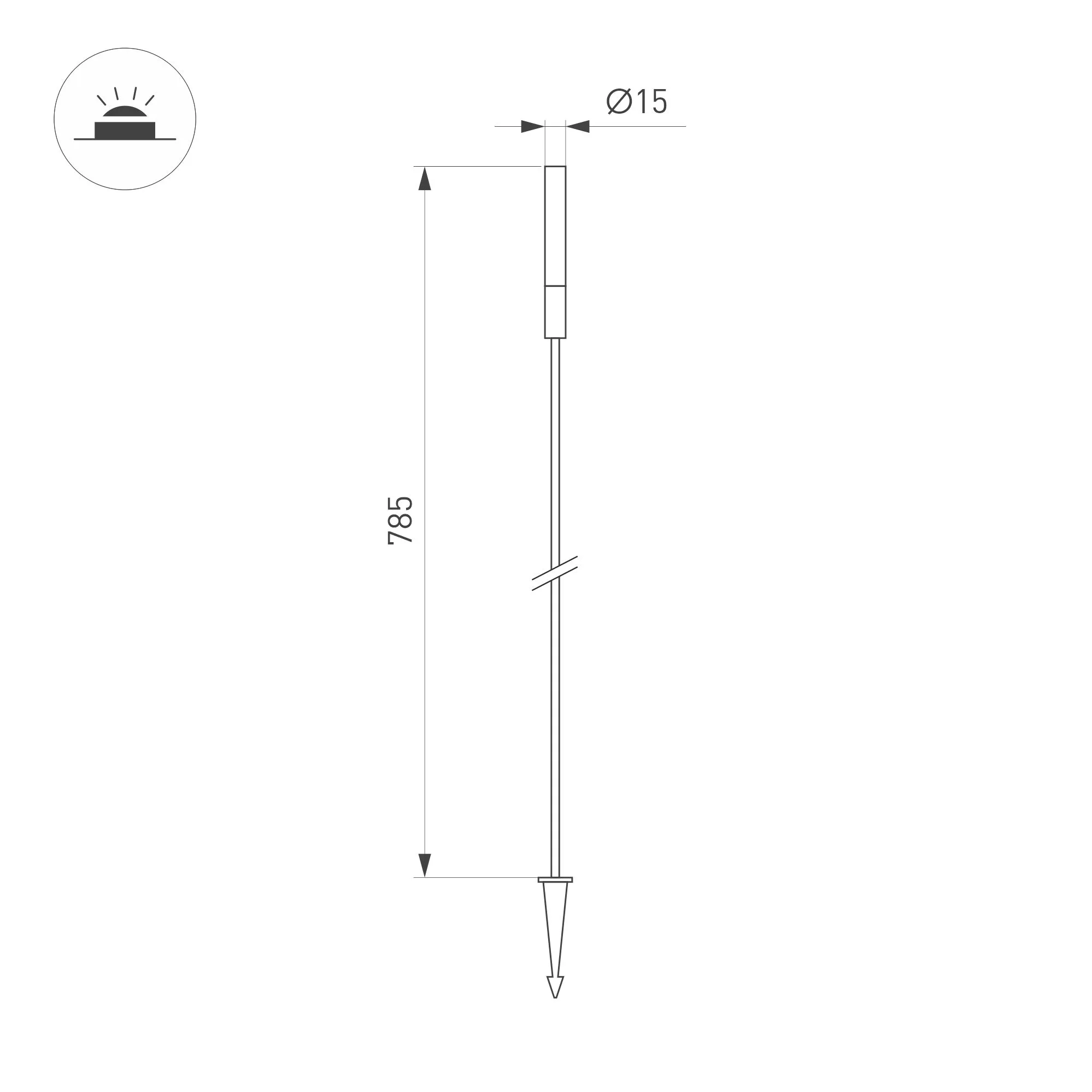 Светильник KT-CATALI-BOLL-H785-0.5W Warm3000 (BK, 160 deg, 24V) (Arlight, IP65 Металл, 3 года) - Изображение