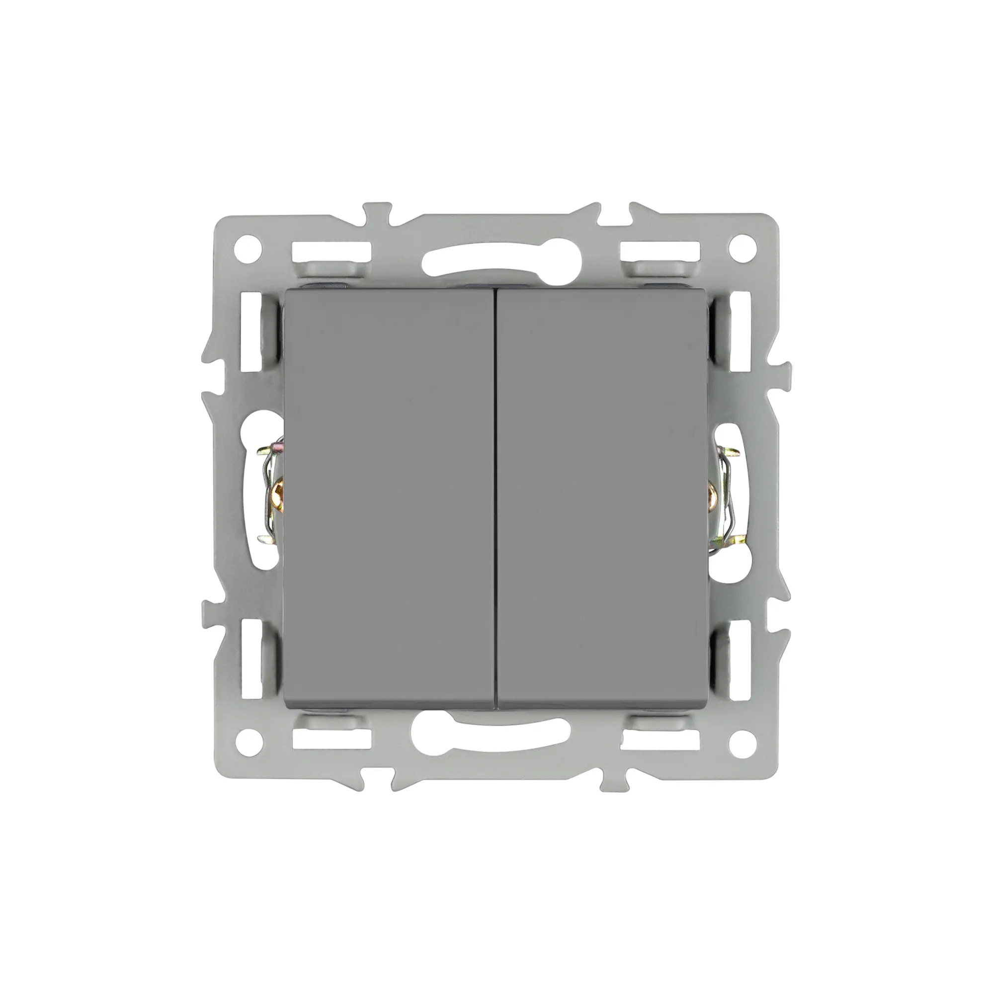 Механизм выключателя двухклавишный проходной SWT-MKP2-PL-GR (250V, 16A) (Arlight, -) - Изображение