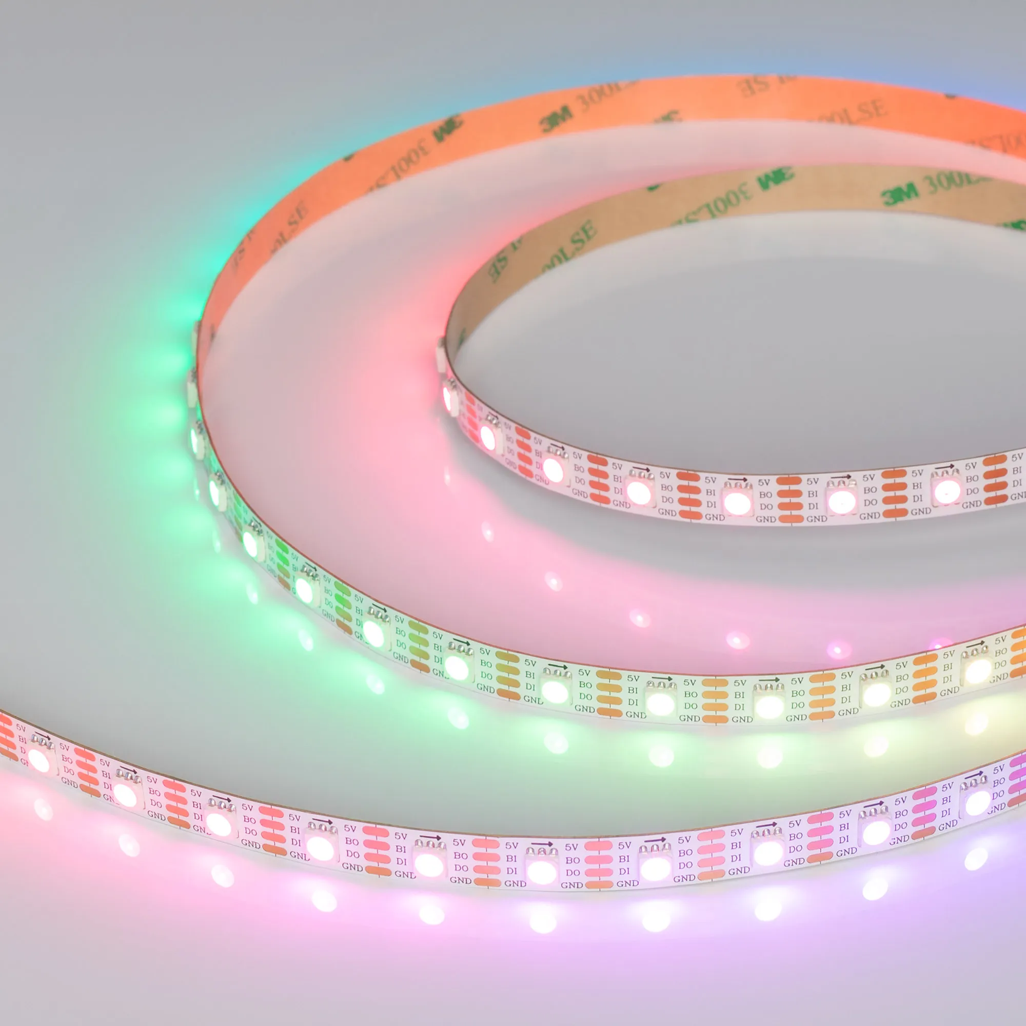 Лента светодиодная SPI-B60-10mm 5V RGB-PX1-BPT (12 W/m, IP20, 5060, 5m) (Arlight, бегущий огонь)