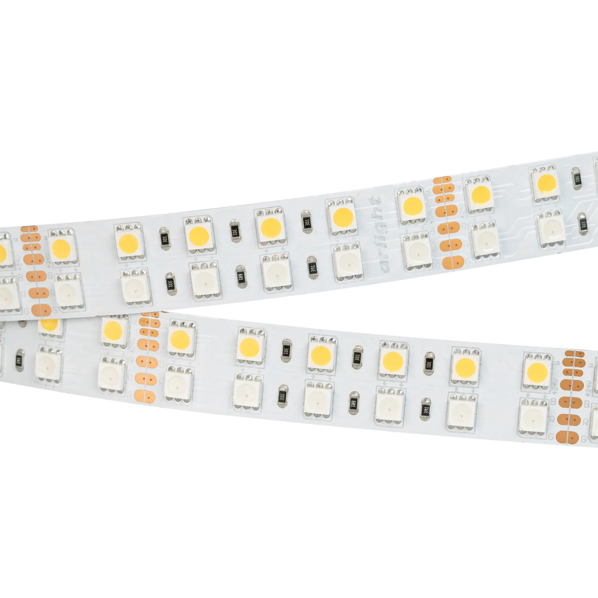 Лента RT 2-5000 24V RGB-White 2x2 (5060, 720 LED, LUX) (Arlight, 32 Вт/м, IP20) - Изображение