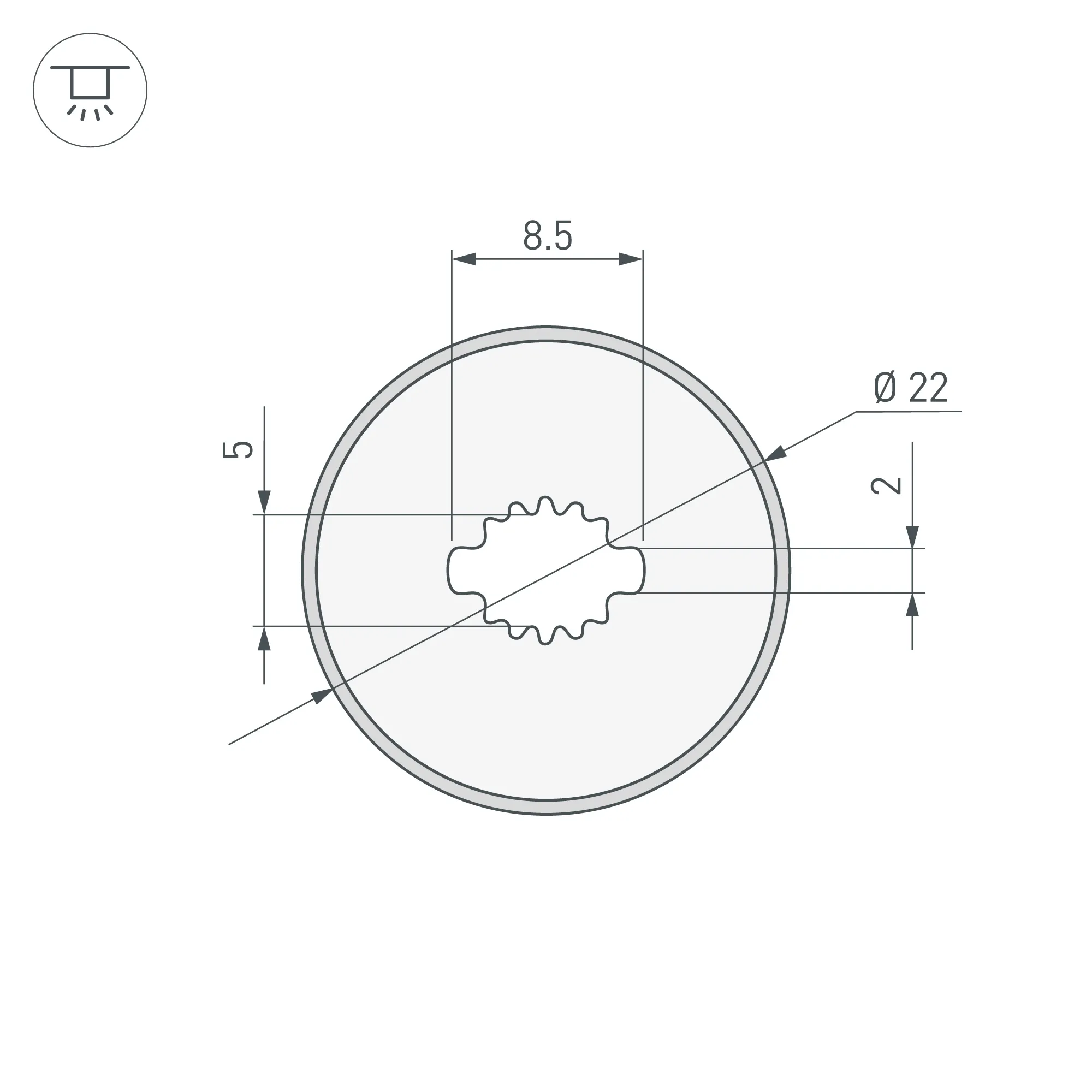 Силиконовый профиль WPH-FLEX-D22-360deg-S8-5m BLACK (Arlight, Силикон) - Изображение