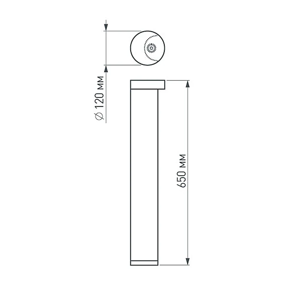 Светильник LGD-Path-Round120-H650B-12W Warm White (Arlight, IP54 Металл, 3 года) - Изображение