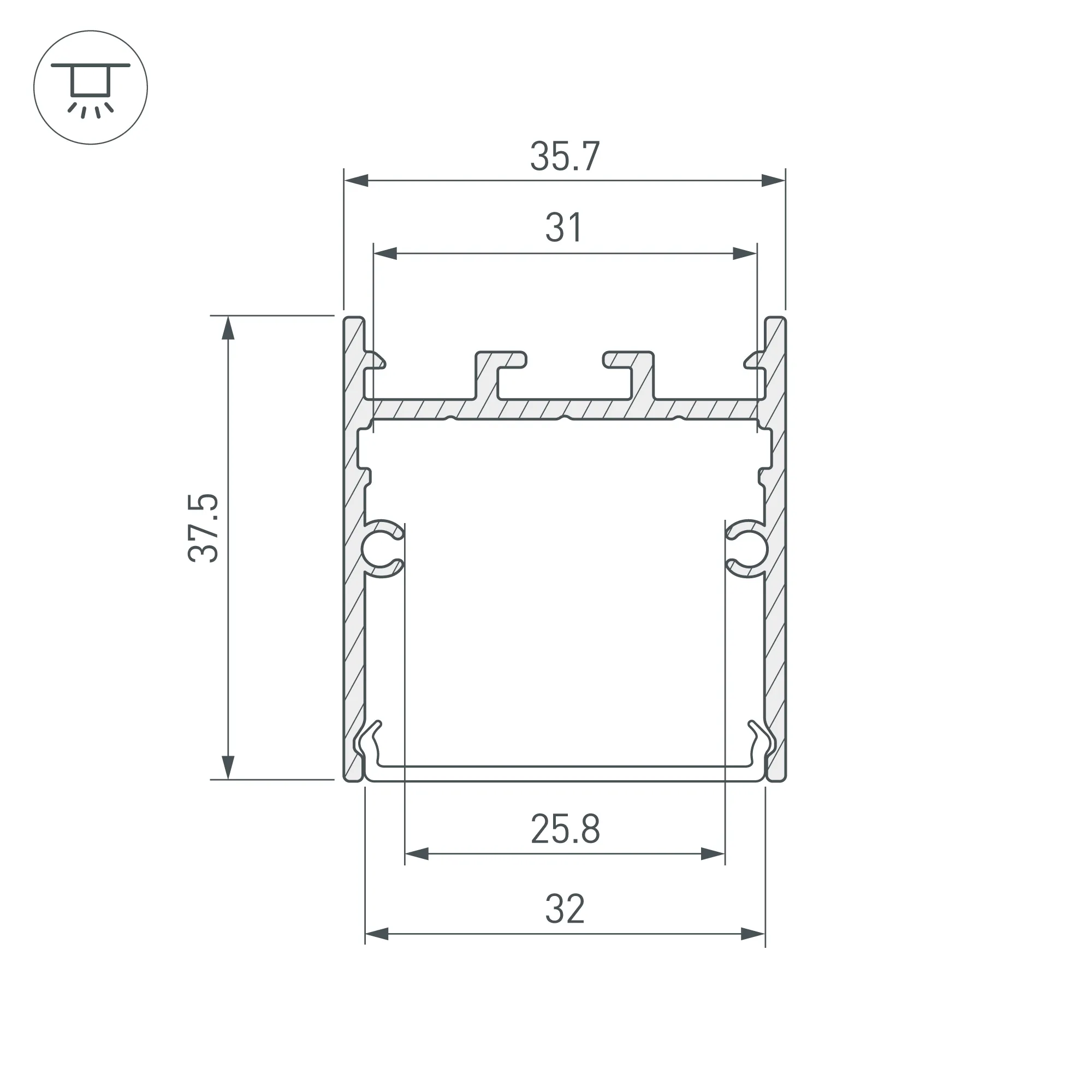 Профиль SL-LINE-3638-LW-3000 WHITE (Arlight, Алюминий) - Изображение