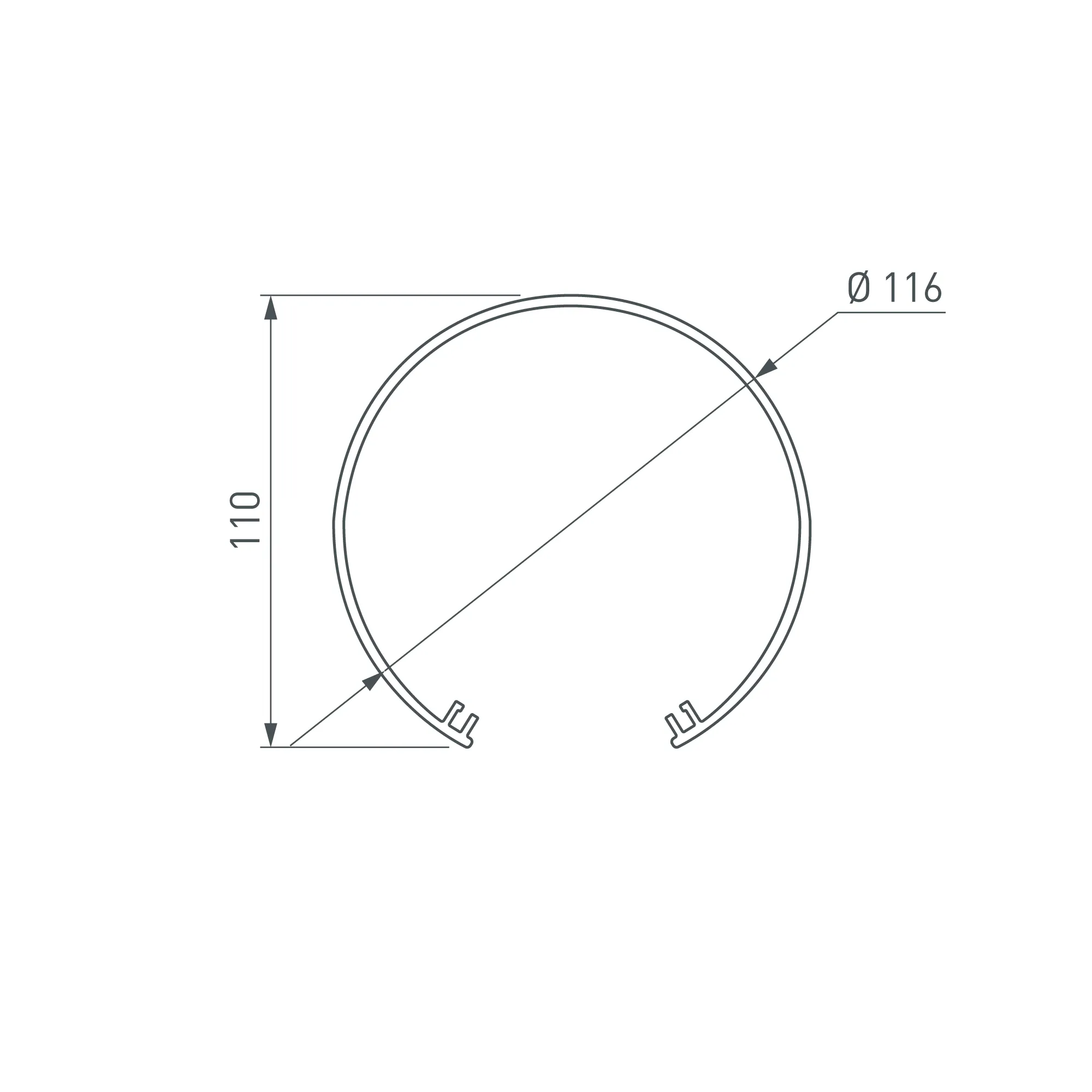 Экран SL-ROUND-D120-2000 OPAL (Arlight, Пластик) - Изображение