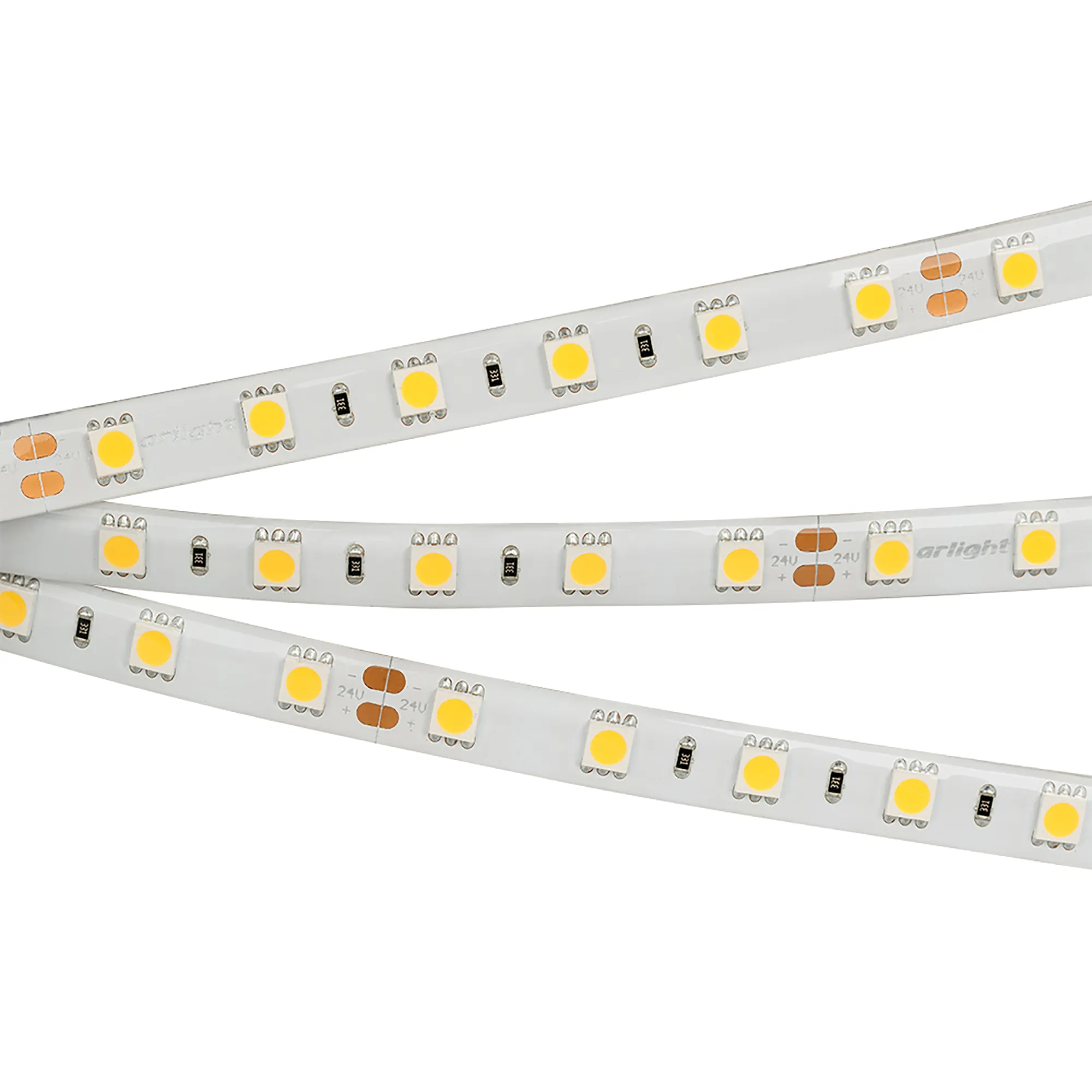 Лента RTW 2-5000SE 24V Cool 2x (5060, 300 LED, LUX) (Arlight, 14.4 Вт/м, IP65) - Изображение