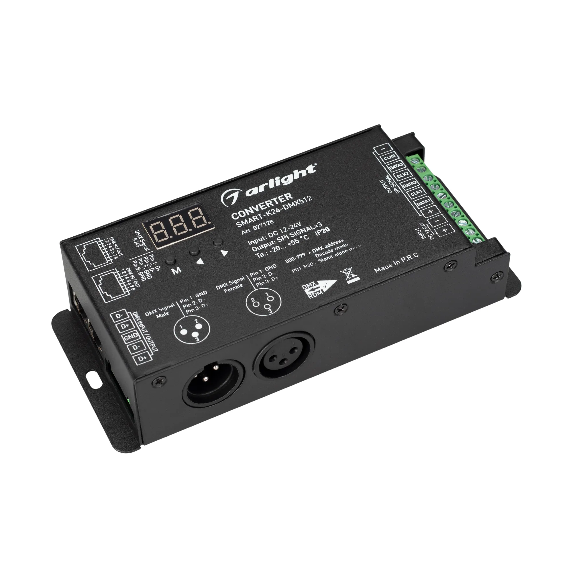 Конвертер SMART-K24-DMX512 (12-24V, SPI, 2.4G) (Arlight, IP20 Металл, 5 лет) - Изображение