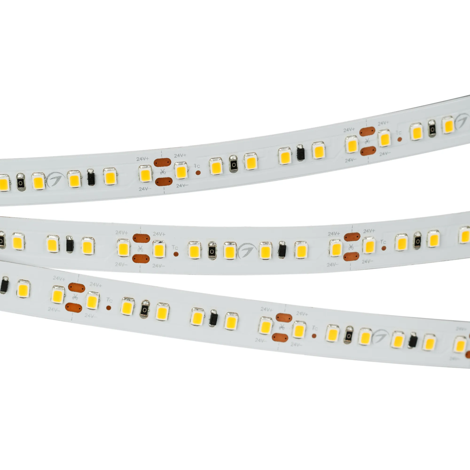 Лента IC2-20000 24V Warm2700 2x 12mm (2835, 120 LED/m, Long) (Arlight, 9.6 Вт/м, IP20) - Изображение