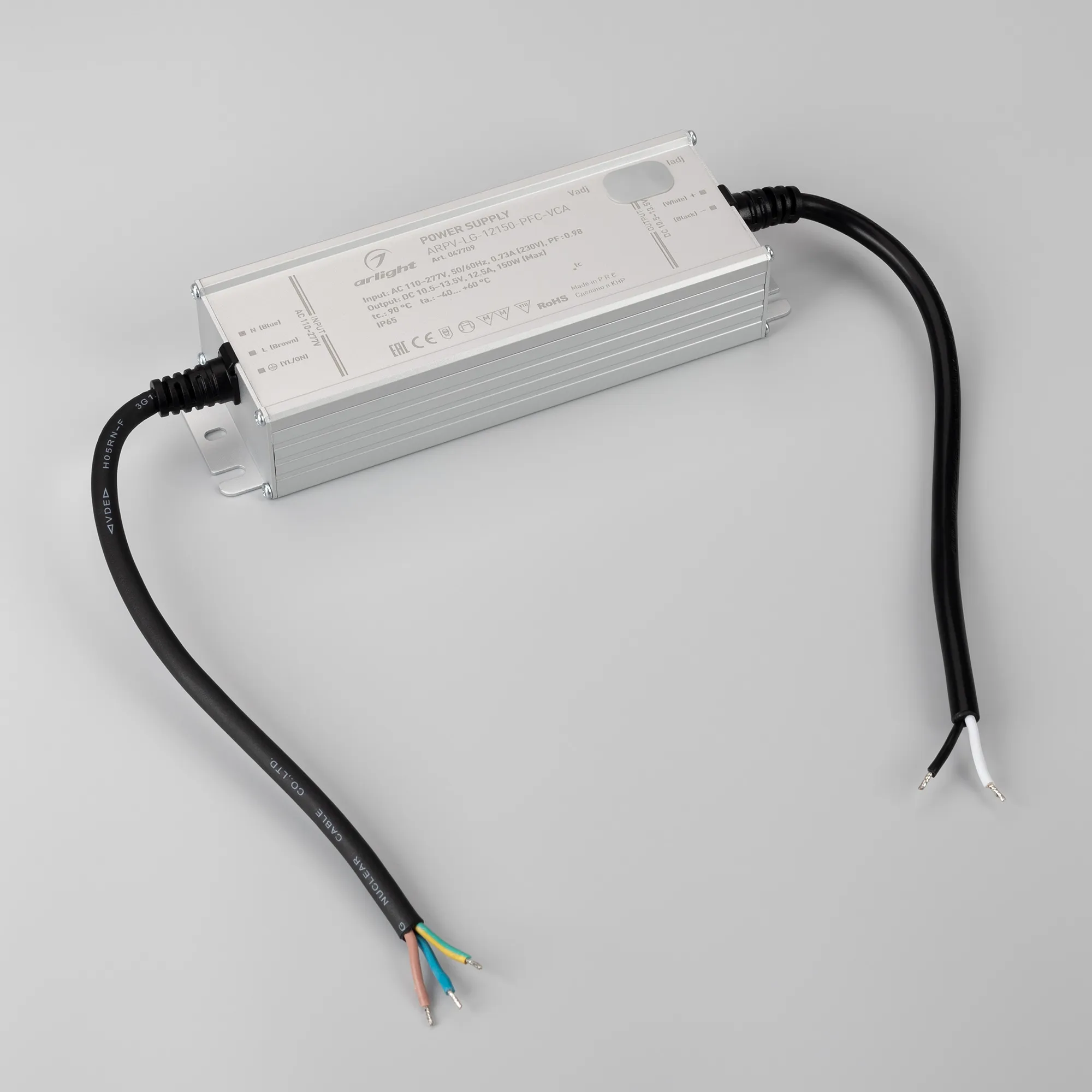 Блок питания ARPV-LG-12150-PFC-VCA (10.5-13.5V, 12.5A, 150W) (Arlight, IP65 Металл, 5 лет) - Изображение