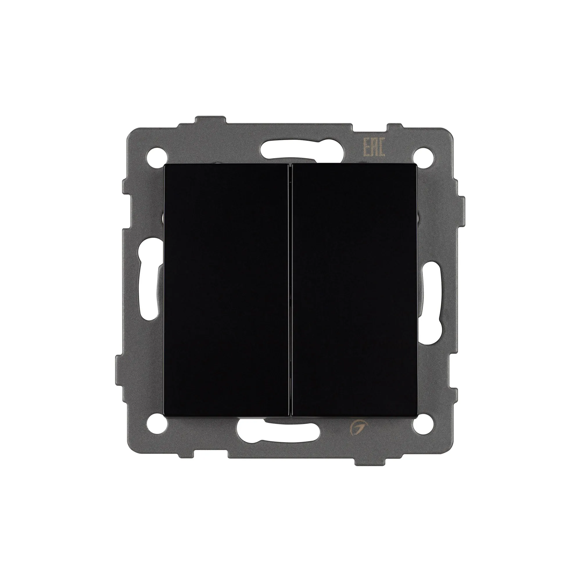 Механизм выключателя двухклавишный непроходной SWT-MK02-PL-BK-V (250V, 10A) (Arlight, -) - Изображение