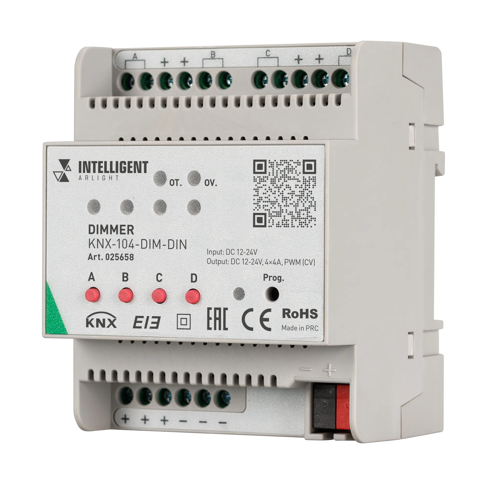 INTELLIGENT ARLIGHT Диммер KNX-104-DIM-DIN (12-24V, 4x4A) (IARL, IP20 Пластик, 2 года) - Изображение