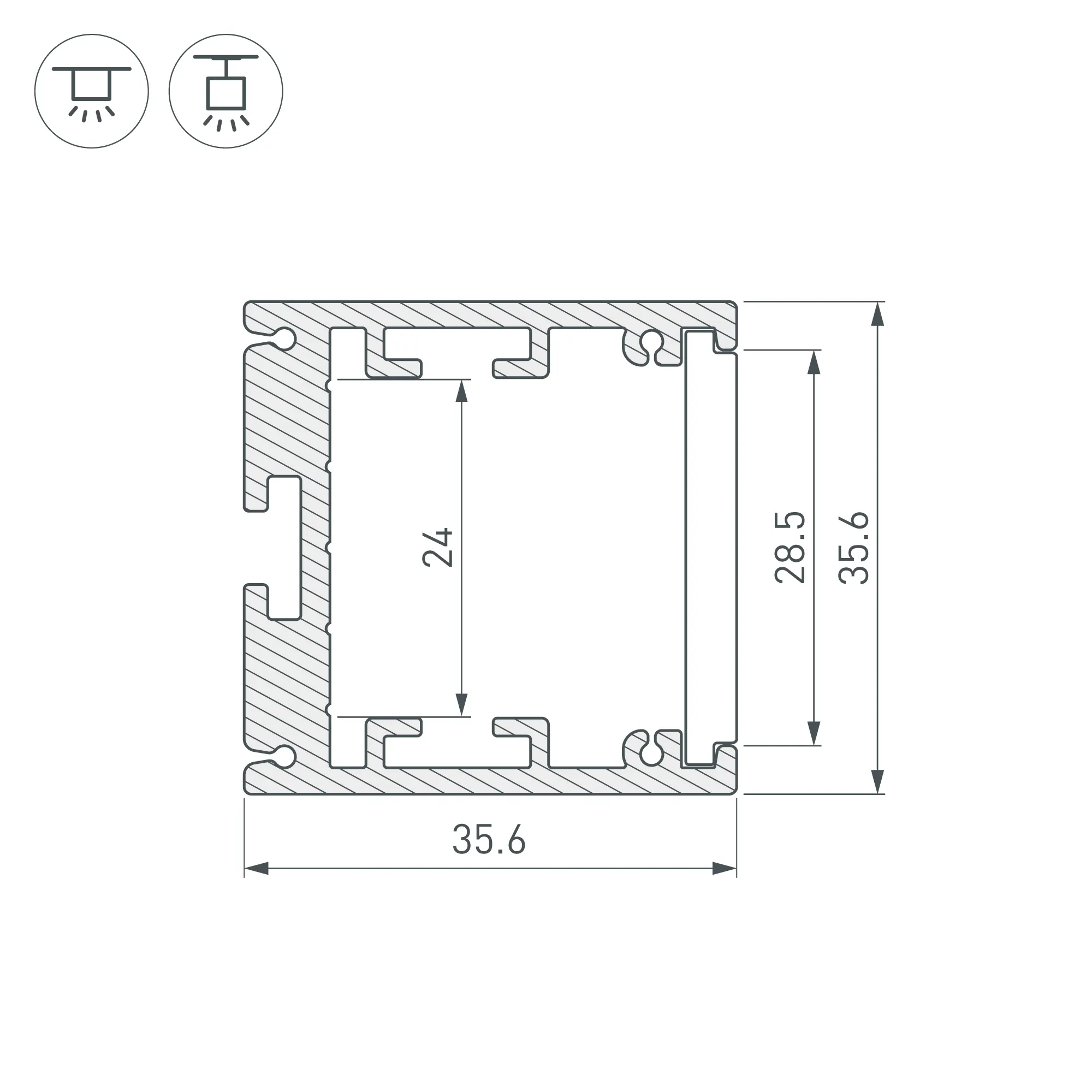 Профиль SL-ARC-3535-D320-N90 BLACK (260мм, дуга 1 из 4) (Arlight, Алюминий) - Изображение