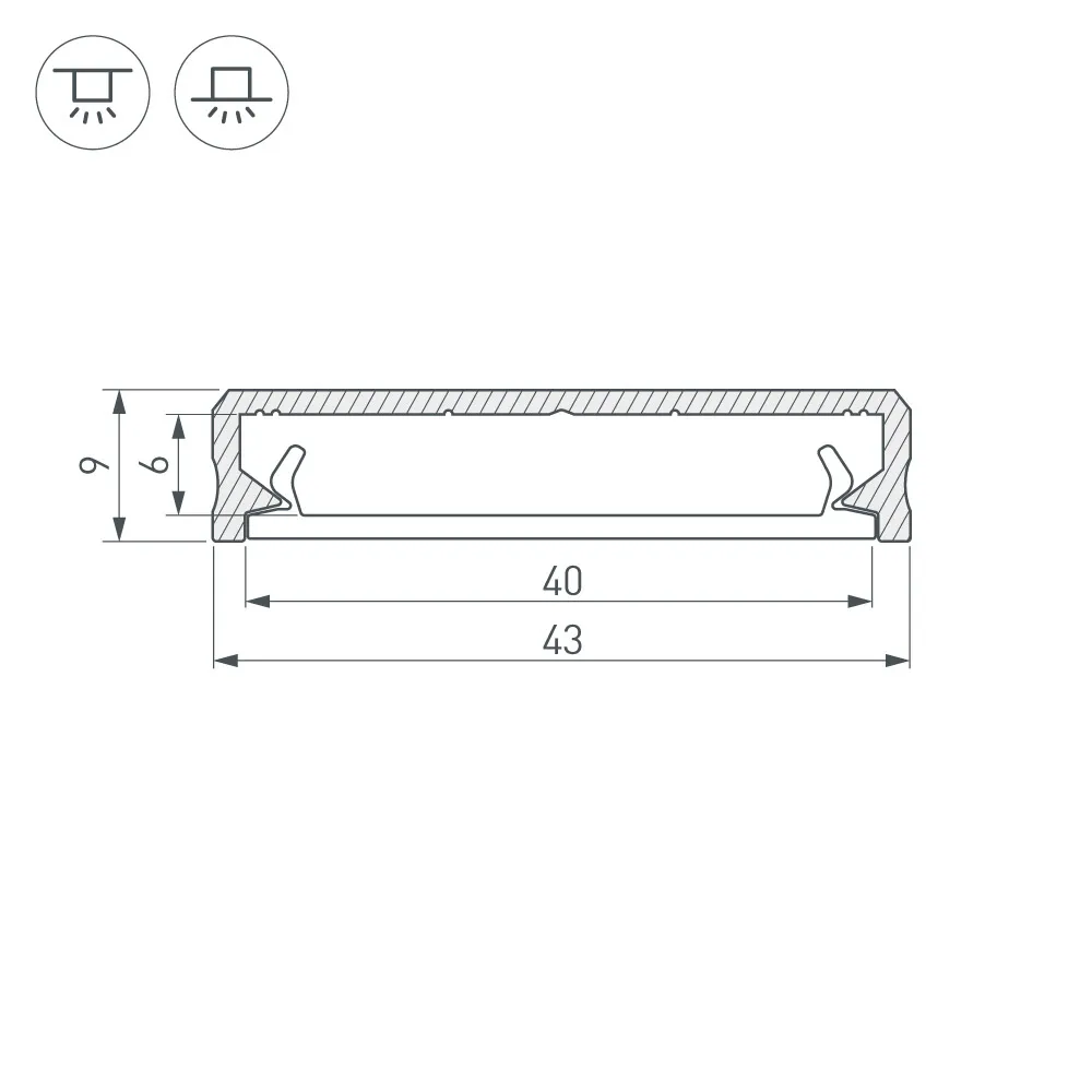 Профиль ALM-FLAT-S-2020 ANOD (Arlight, Алюминий) - Изображение