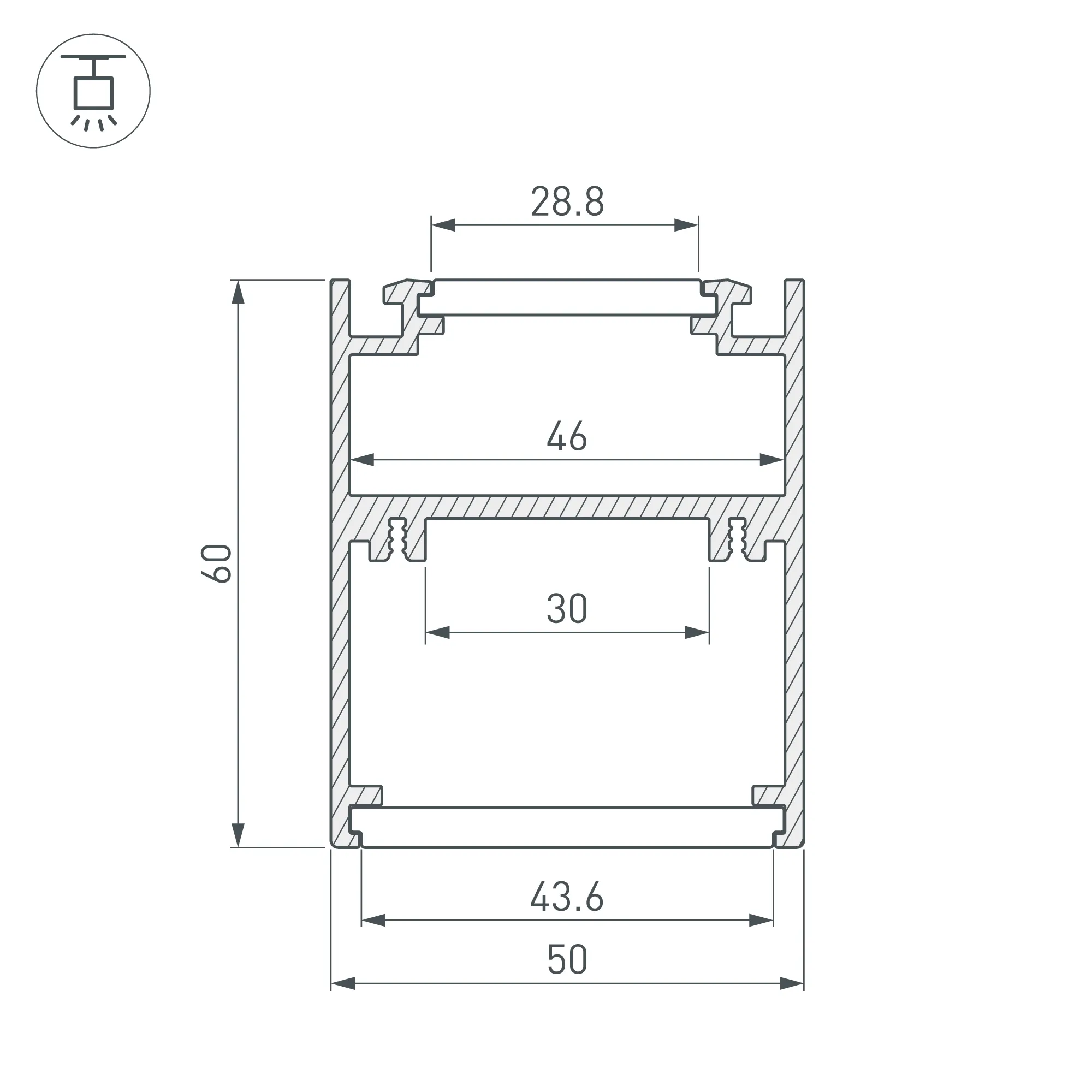 Профиль SL-ARC-5060-D1000-A90 WHITE (дуга 1 из 4) (Arlight, Алюминий) - Изображение