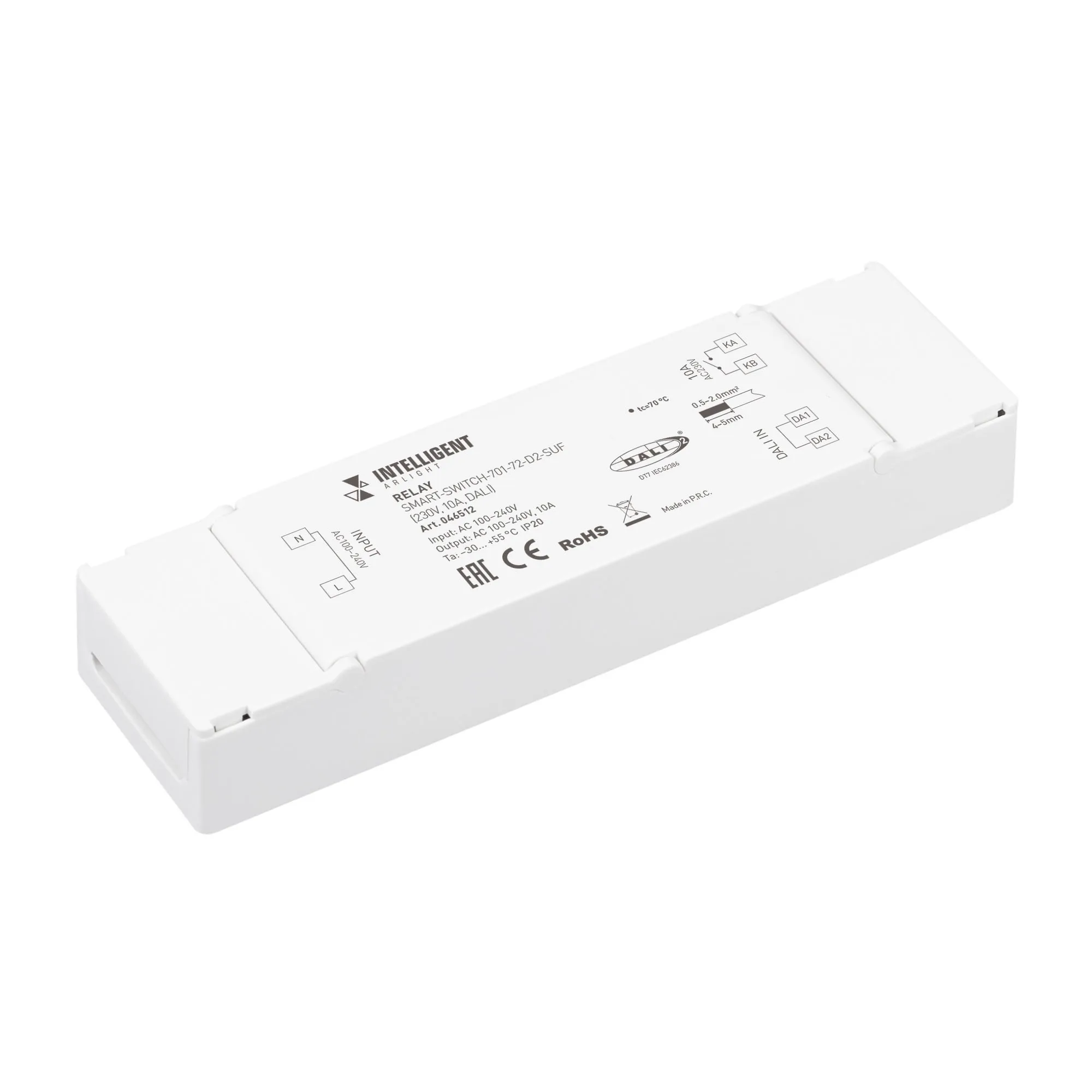 INTELLIGENT ARLIGHT Релейный модуль SMART-SWITCH-701-72-D2-SUF (230V, 10A, DALI) (IARL, IP20 Пластик, 5 лет) - Изображение