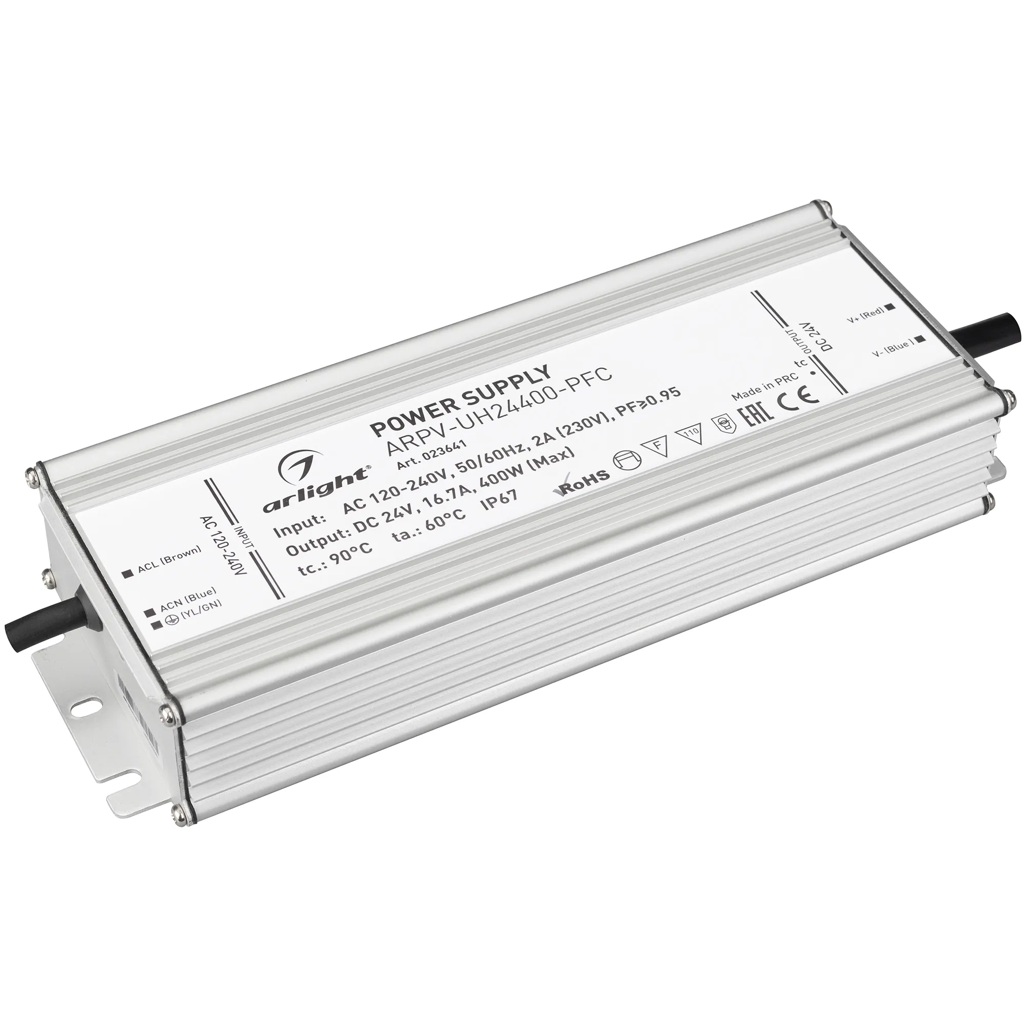 Блок питания ARPV-UH24400-PFC (24V, 16.7A, 400W) (Arlight, IP67 Металл, 7 лет) - Изображение