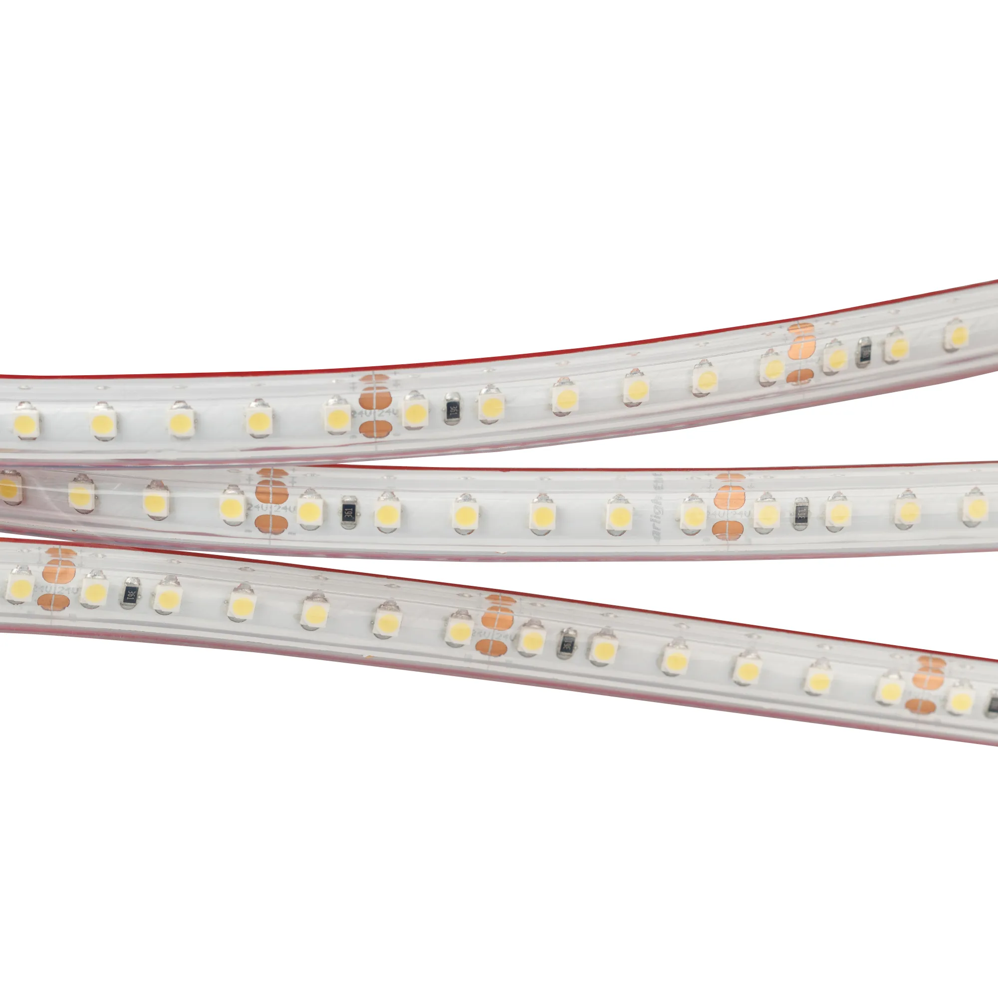 Лента светодиодная RTW 2-5000PS 24V White6000 2x (3528, 600 LED, LUX) (Arlight, 9.6 Вт/м, IP67) - Изображение