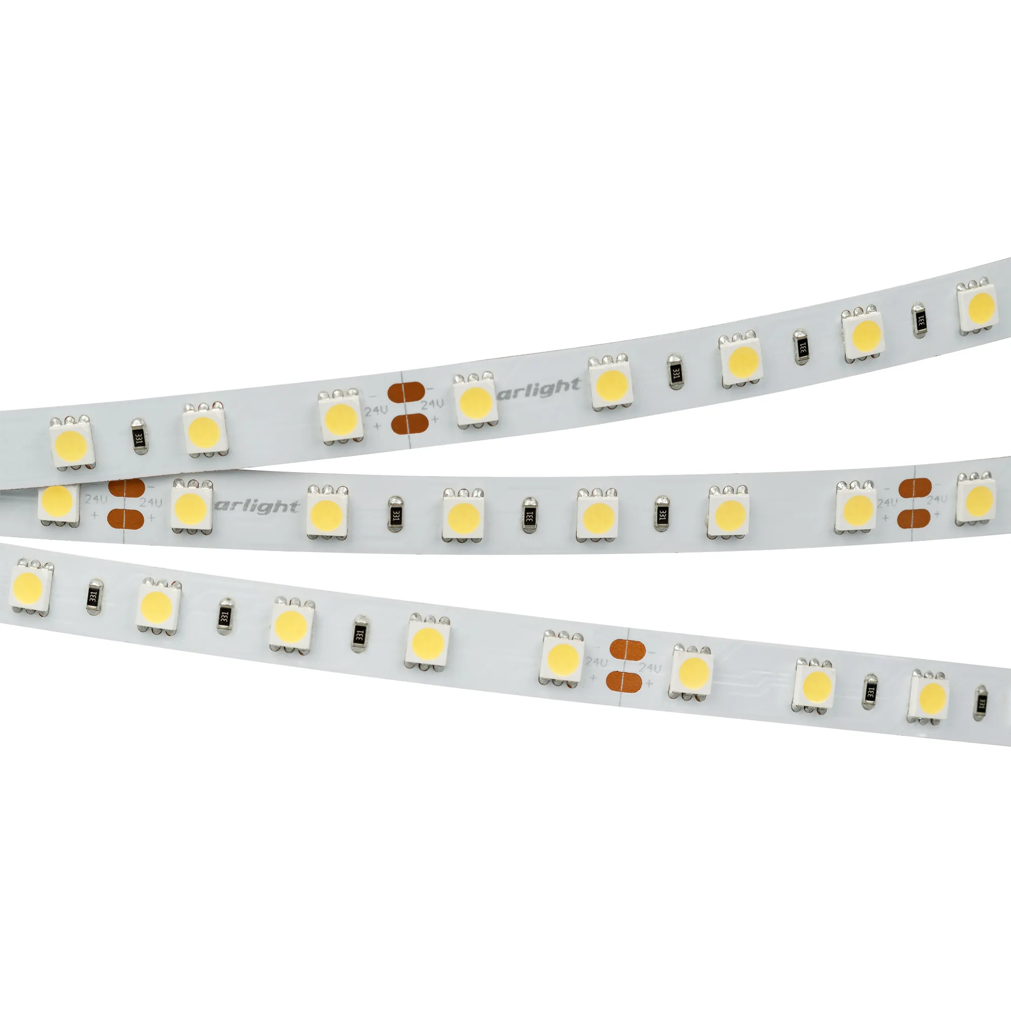 Лента светодиодная RTW 2-5000NC 24V White6000 2x (5060, 300 LED, LUX) (Arlight, 14.4 Вт/м, IP65) - Изображение