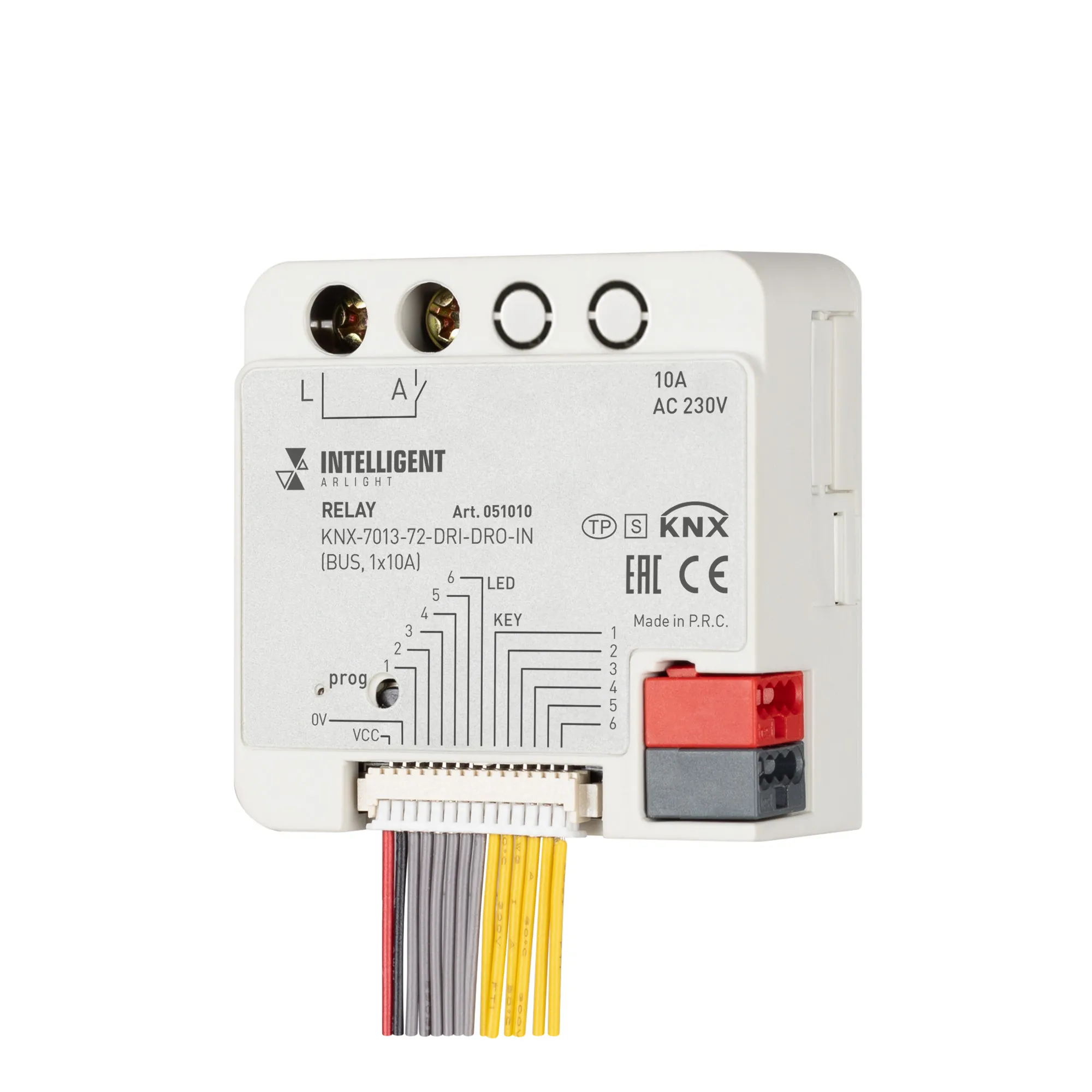 INTELLIGENT ARLIGHT Релейный модуль KNX-7013-72-DRI-DRO-IN (BUS, 1x10A) (IARL, IP20 Пластик, 2 года) - Изображение