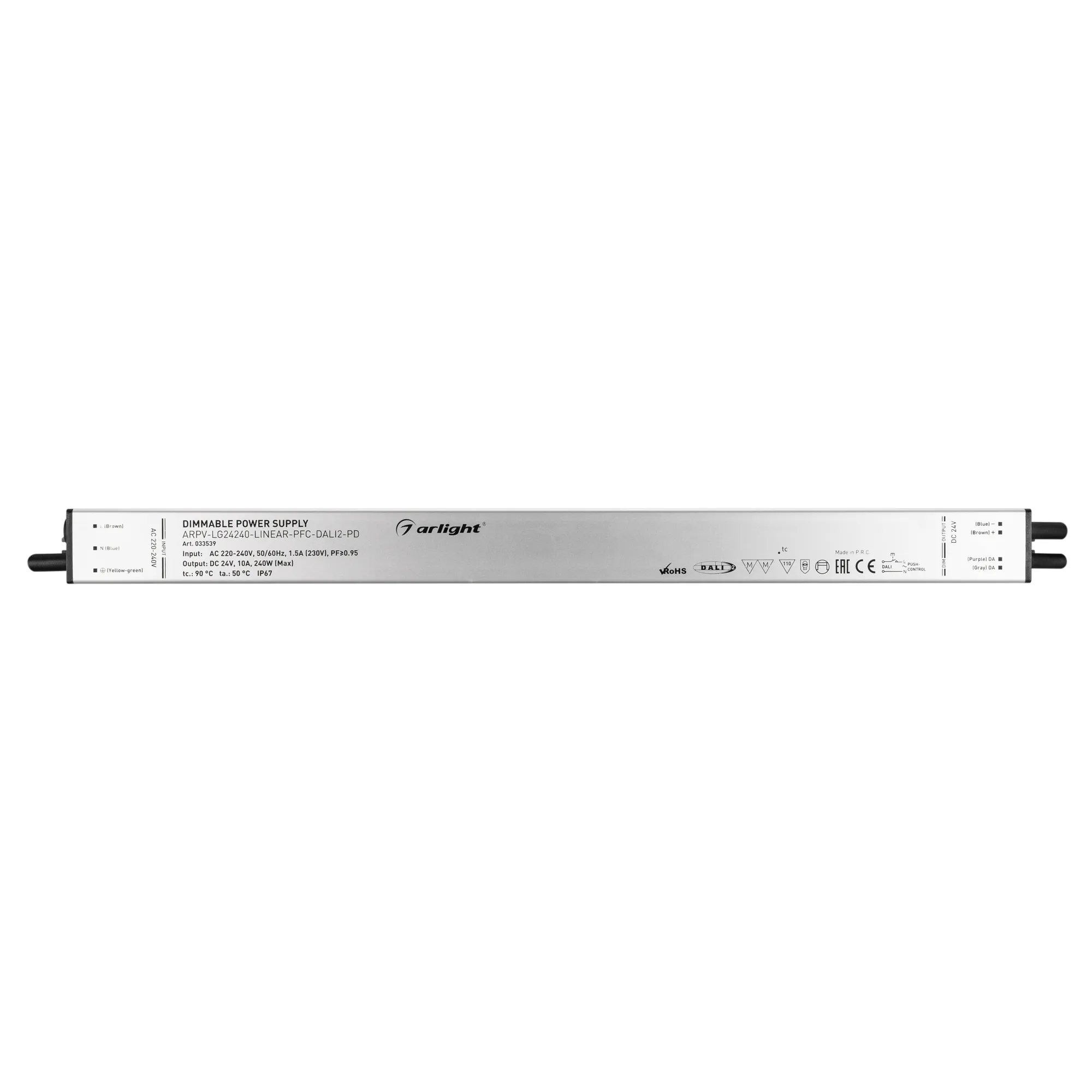 Блок питания ARPV-LG24240-LINEAR-PFC-DALI2-PD (24V, 10A, 240W) (Arlight, IP67 Металл, 5 лет) - Изображение