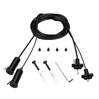 Подвес токопроводящий ARL-2x2m Set BLACK (Pad 15x2mm, 2x20AWG) (Arlight, провод 2x0.5) - Изображение