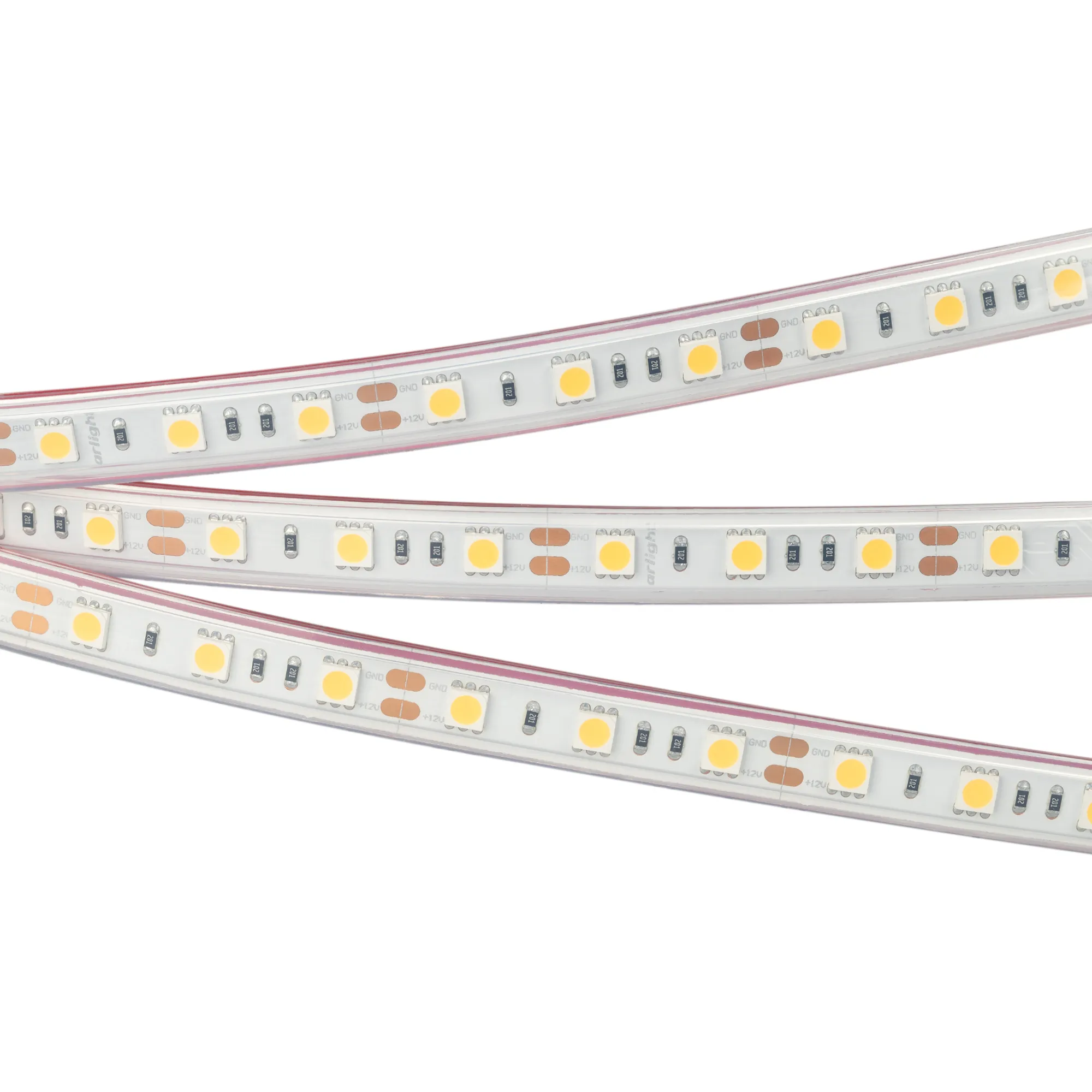 Лента светодиодная RTW 2-5000P 12V White6000 2x (5060, 300 LED, LUX) (Arlight, 14.4 Вт/м, IP66)