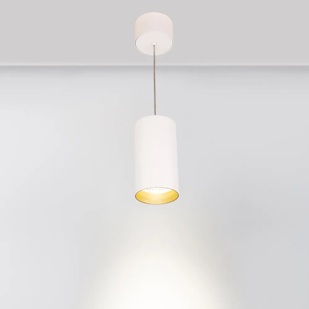 Светильник подвесной SP-POLO-R85-2-15W Day White 40deg (White, Gold Ring) (Arlight, IP20 Металл, 3 года) - Изображение