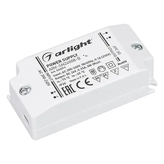 Блок питания ARV-SN24008-B (24V, 0.33A, 8W) (Arlight, IP20 Пластик, 3 года) - Изображение