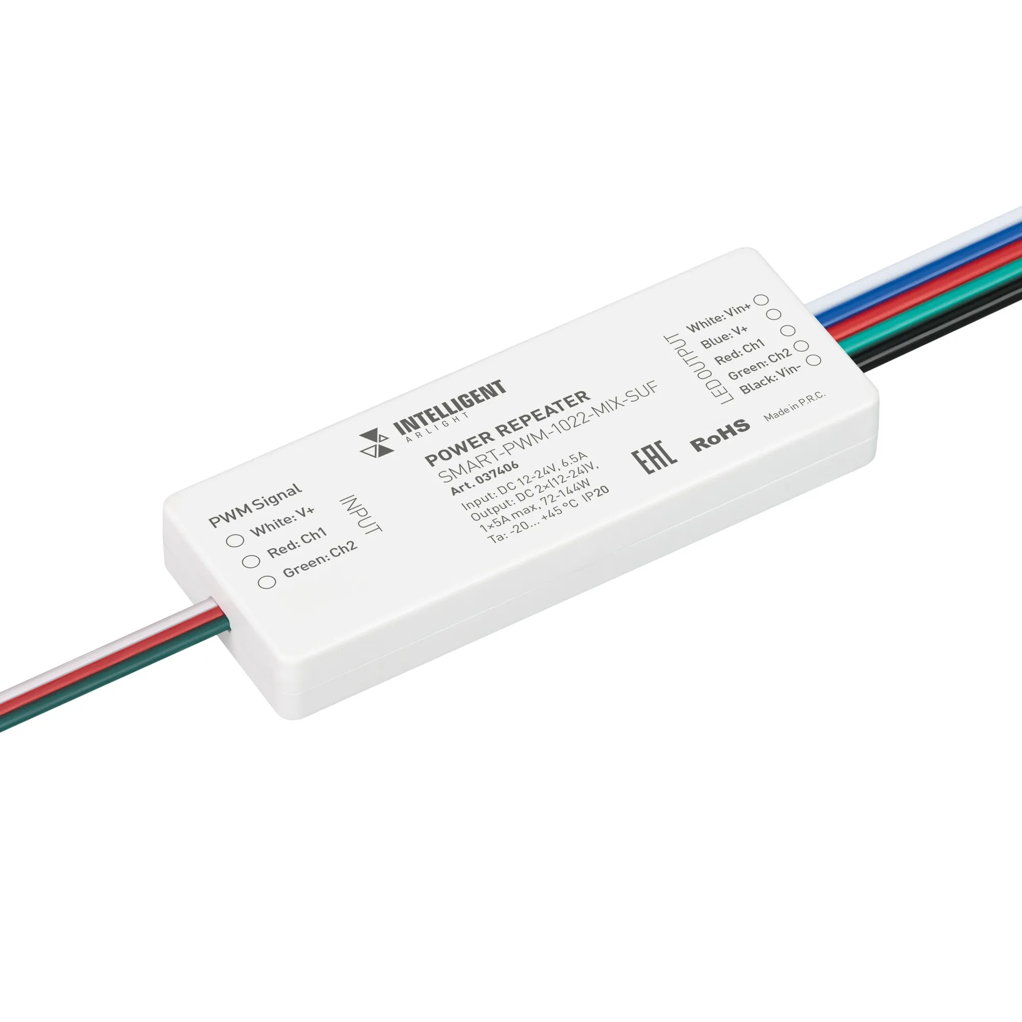 INTELLIGENT ARLIGHT Усилитель SMART-PWM-1022-MIX-SUF (12-24V, 2x3A) (IARL, IP20 Пластик, 5 лет) - Изображение