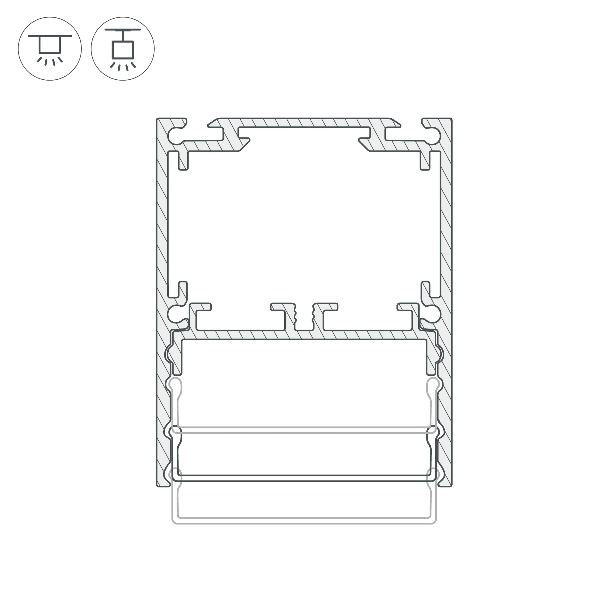 Профиль SL-LINE-4050-3L-2000 ANOD BLACK (Arlight, Алюминий) - Изображение