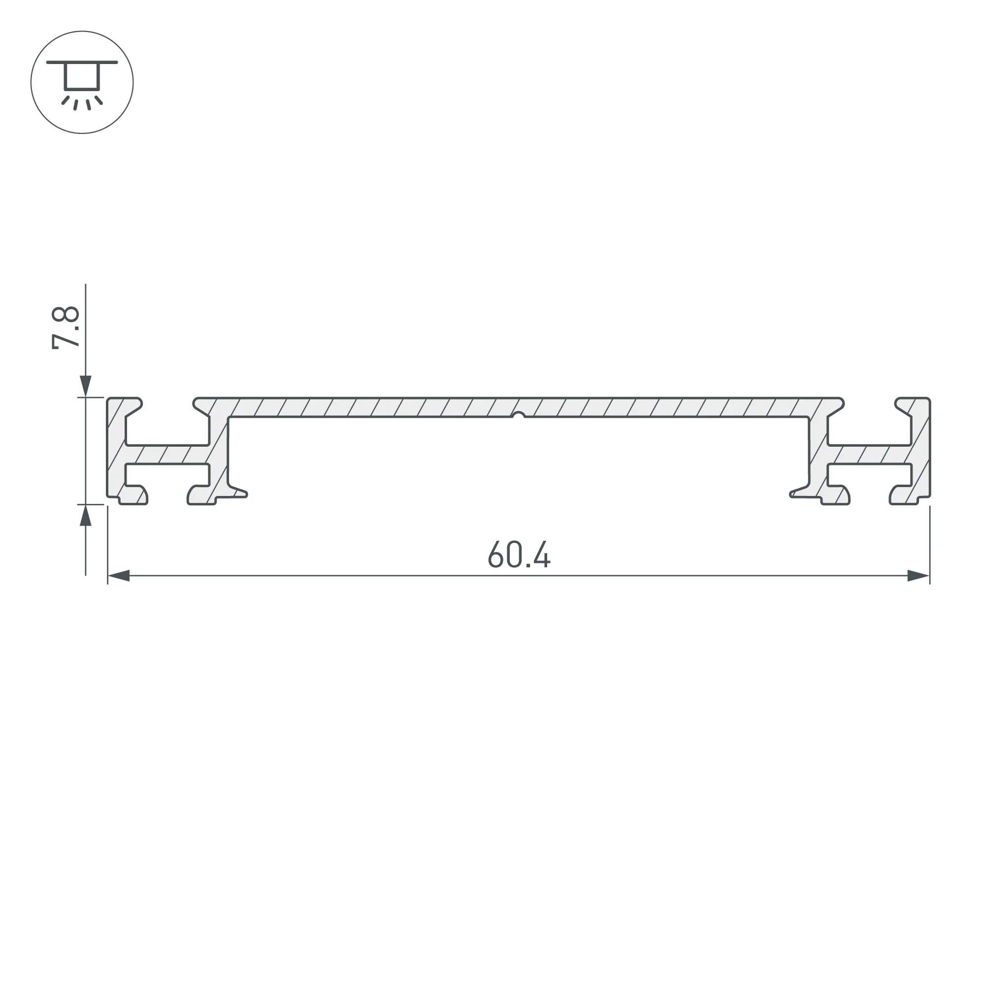 Профиль-держатель PHS-3X-BASE-H7.8-2000 ANOD (Arlight, Алюминий) - Изображение