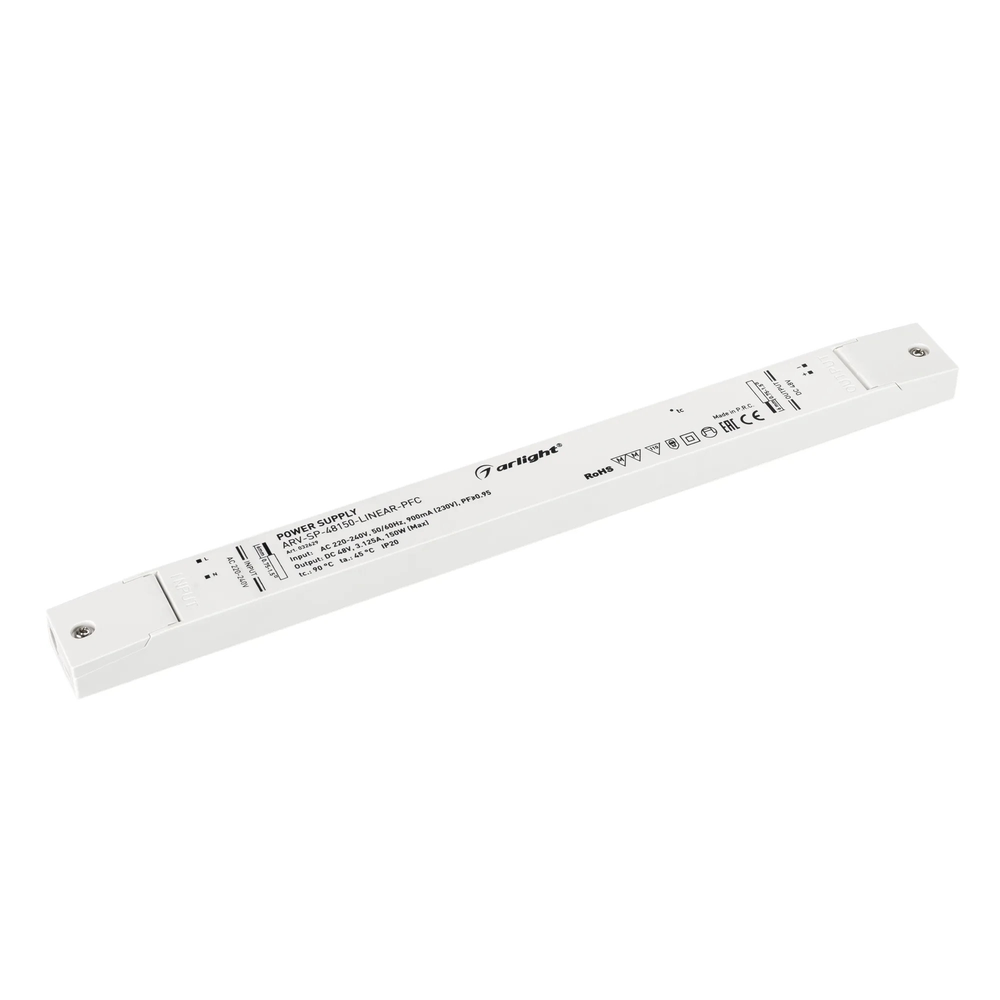 Блок питания ARV-SP-48150-LINEAR-PFC (48V, 3.125A, 150W) (Arlight, IP20 Пластик, 5 лет) - Изображение