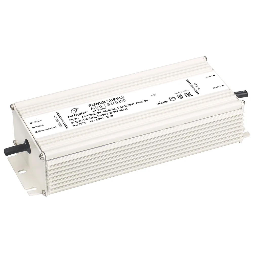 Блок питания ARPJ-LG365200 (200W, 5200mA, PFC) (Arlight, IP67 Металл, 2 года) - Изображение