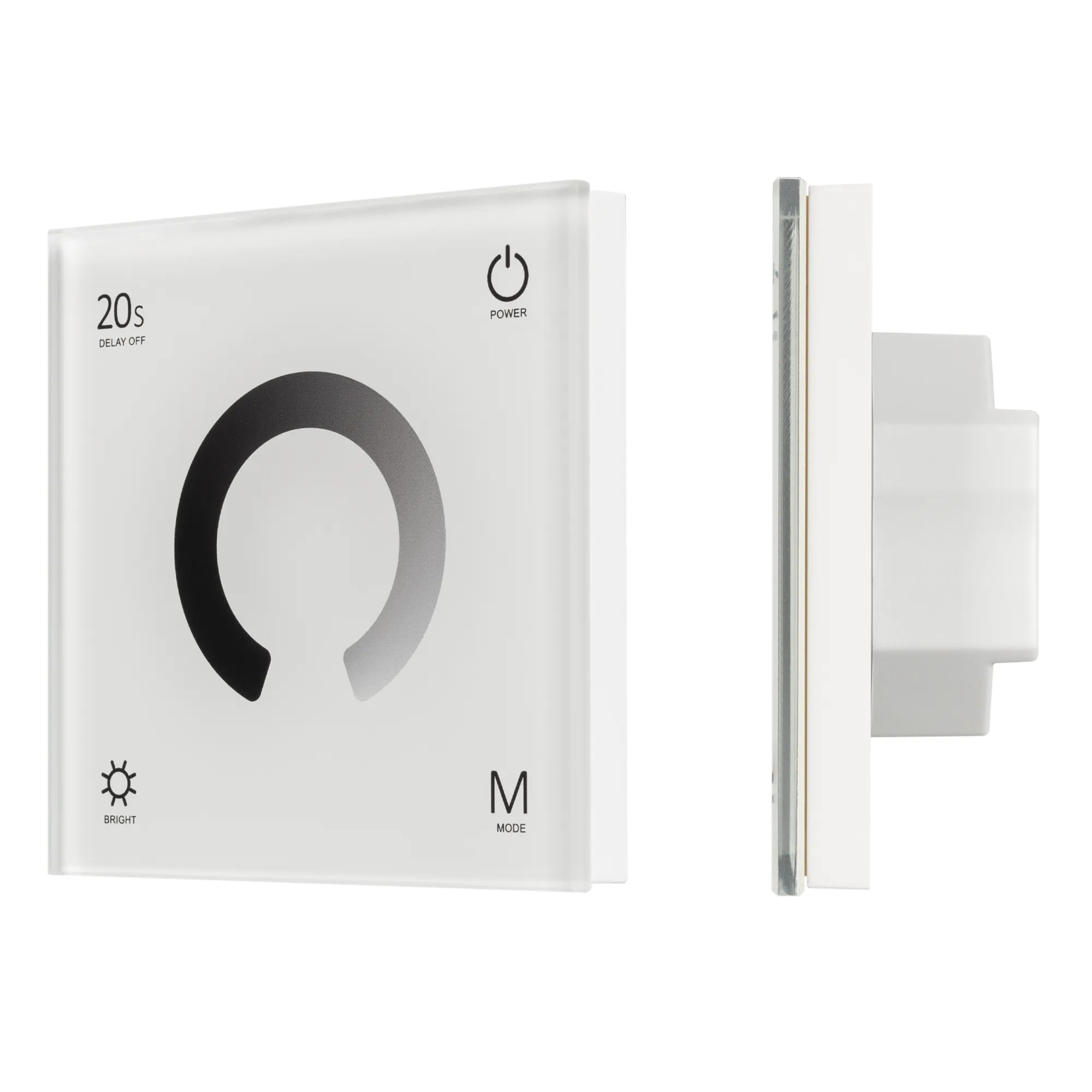 Панель SMART-P4-DIM-G-IN White (12-24V, 4x3A, Sens, 2.4G) (Arlight, IP20 Пластик, 5 лет) - Изображение