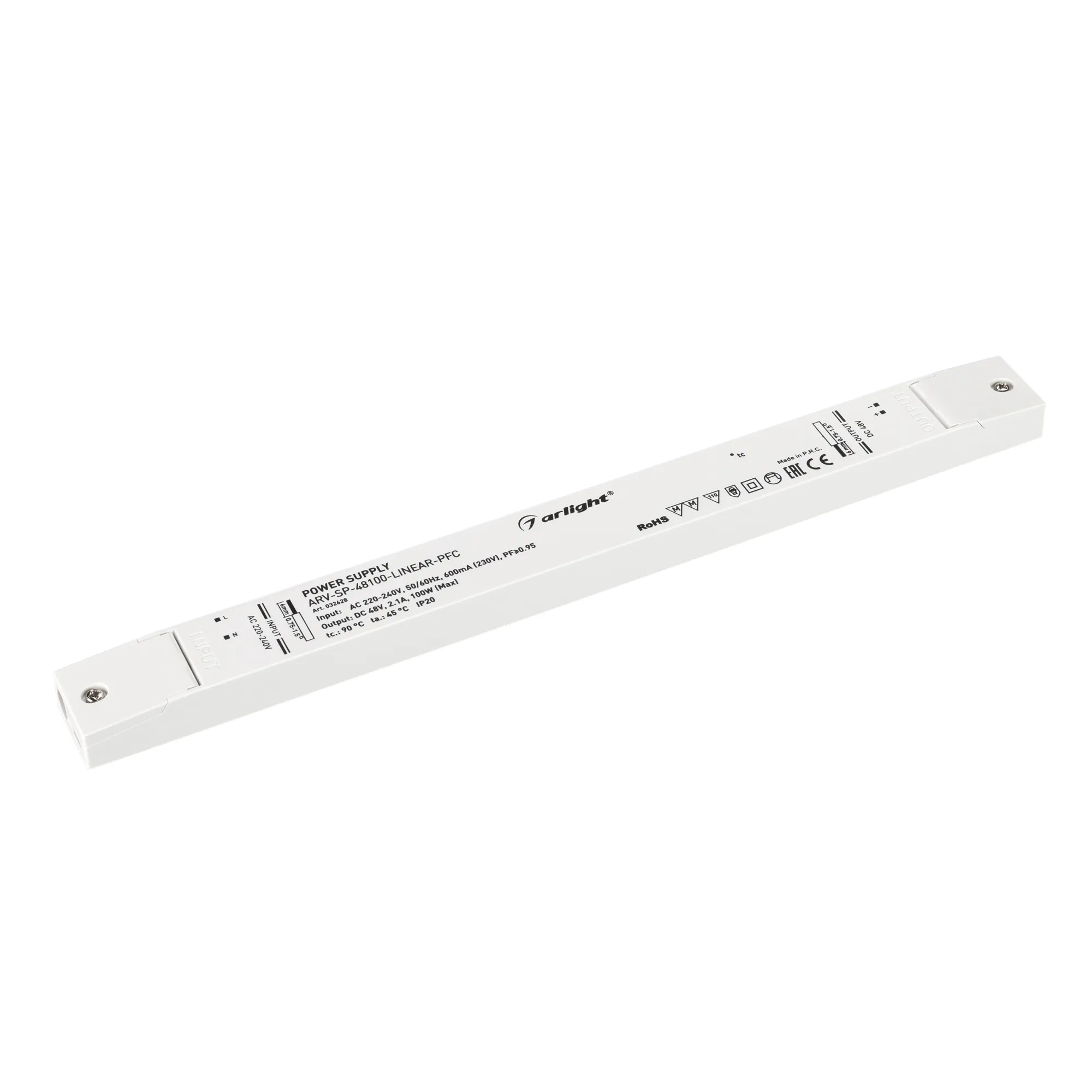 Блок питания ARV-SP-48100-LINEAR-PFC (48V, 2.1A, 100W) (Arlight, IP20 Пластик, 5 лет) - Изображение