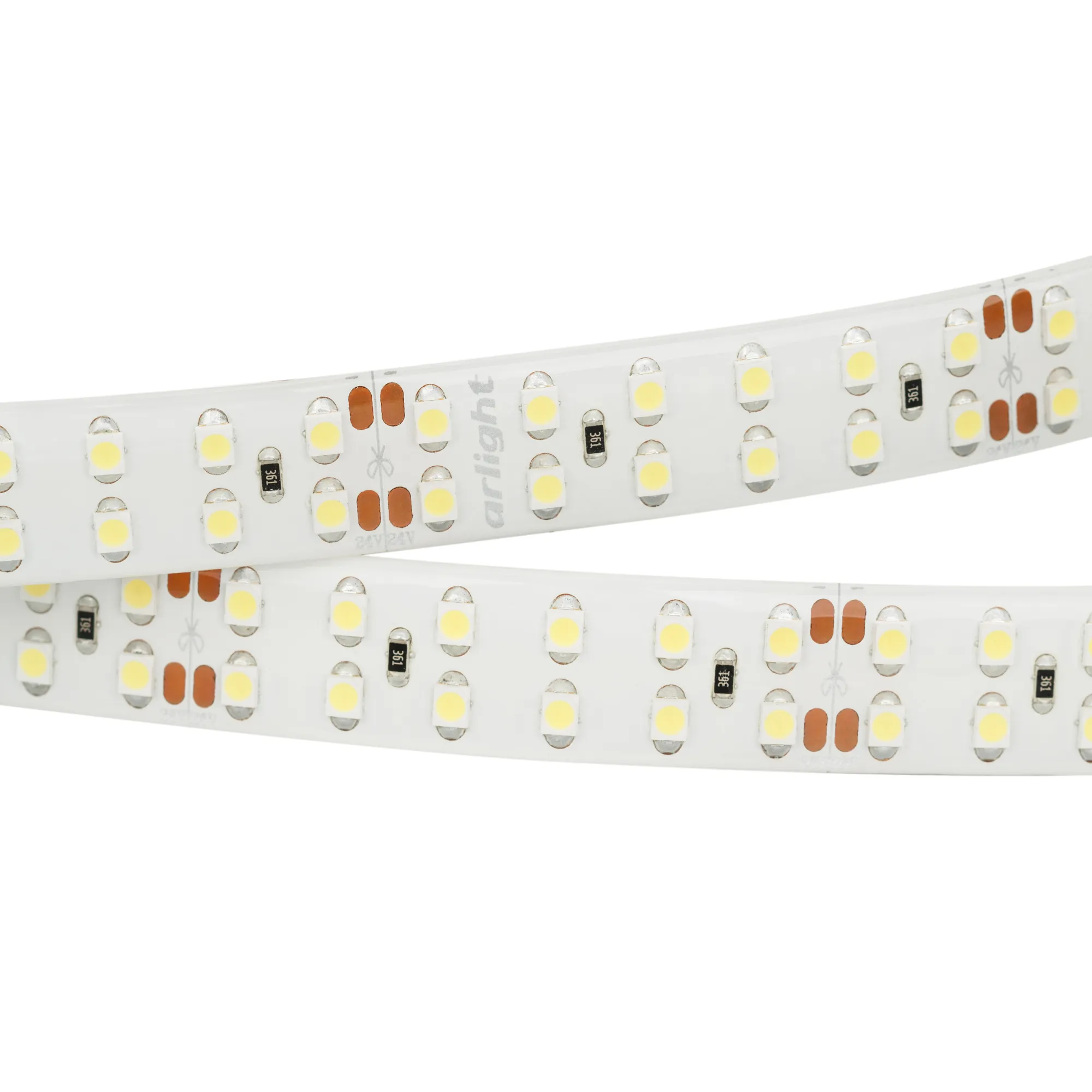 Лента RTW 2-5000SE 24V White 2x2 (3528, 1200 LED, LUX) (Arlight, 19.2 Вт/м, IP65) - Изображение