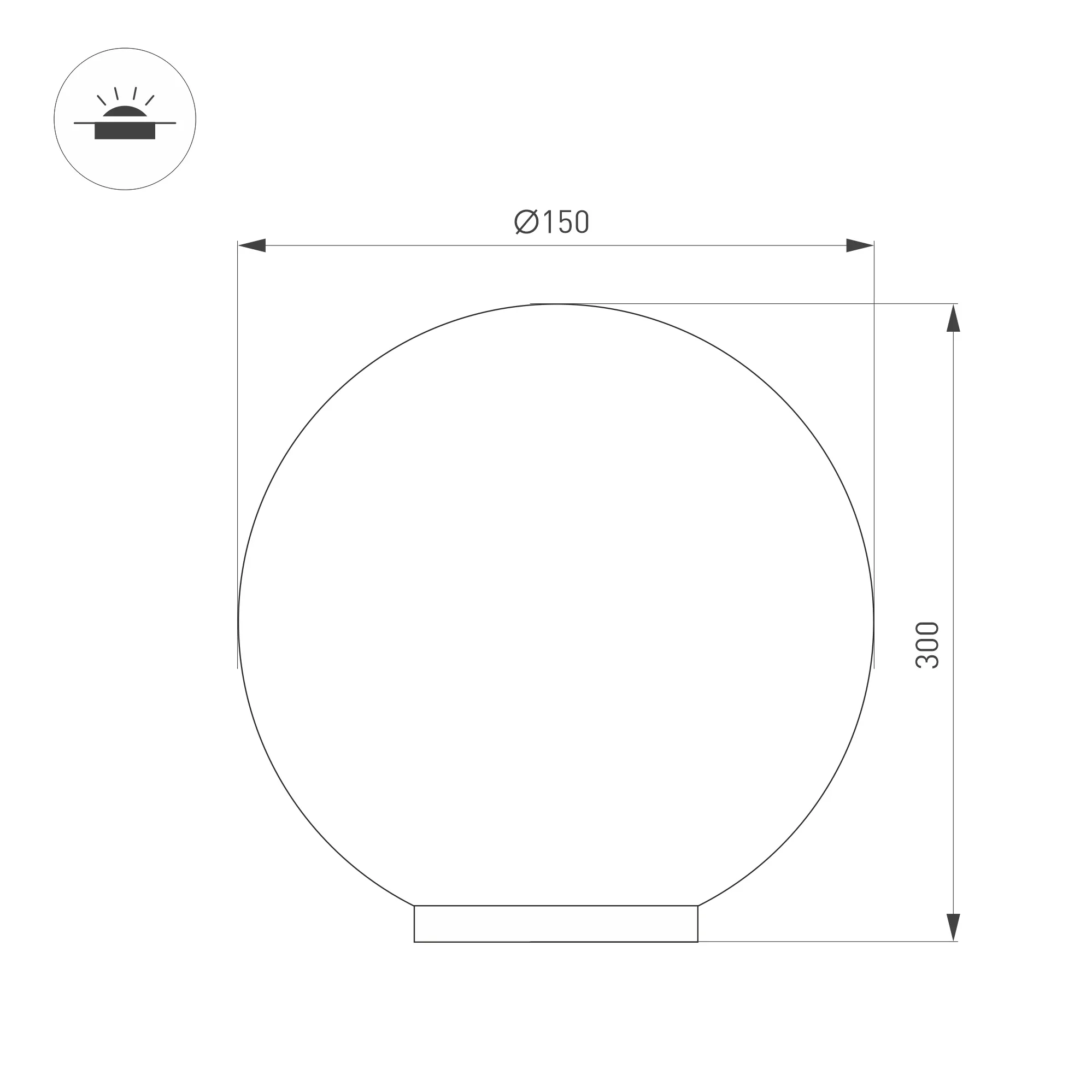 Светильник KT-GLOBE-R300-10W Warm3000 (DG, 275 deg, 24V) (Arlight, IP65 Металл, 3 года) - Изображение