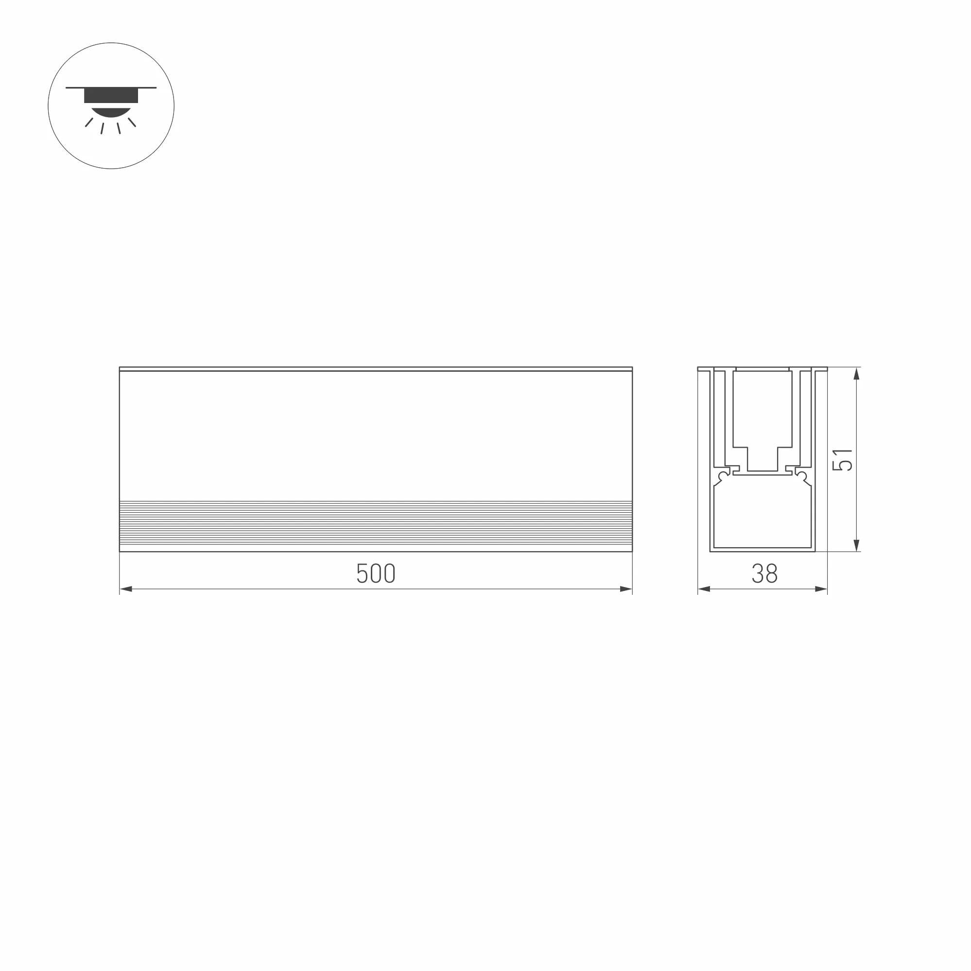 Светильник ART-LUMILINE-3351-500-12W Warm3000 (SL, 120 deg, 24V) (Arlight, IP67 Металл, 3 года) - Изображение