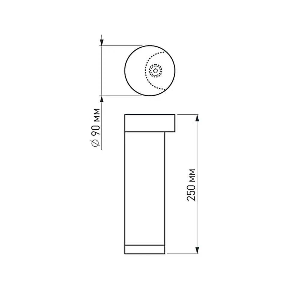 Светильник LGD-Path-Round90-H250B-7W Warm White (Arlight, IP54 Металл, 3 года) - Изображение