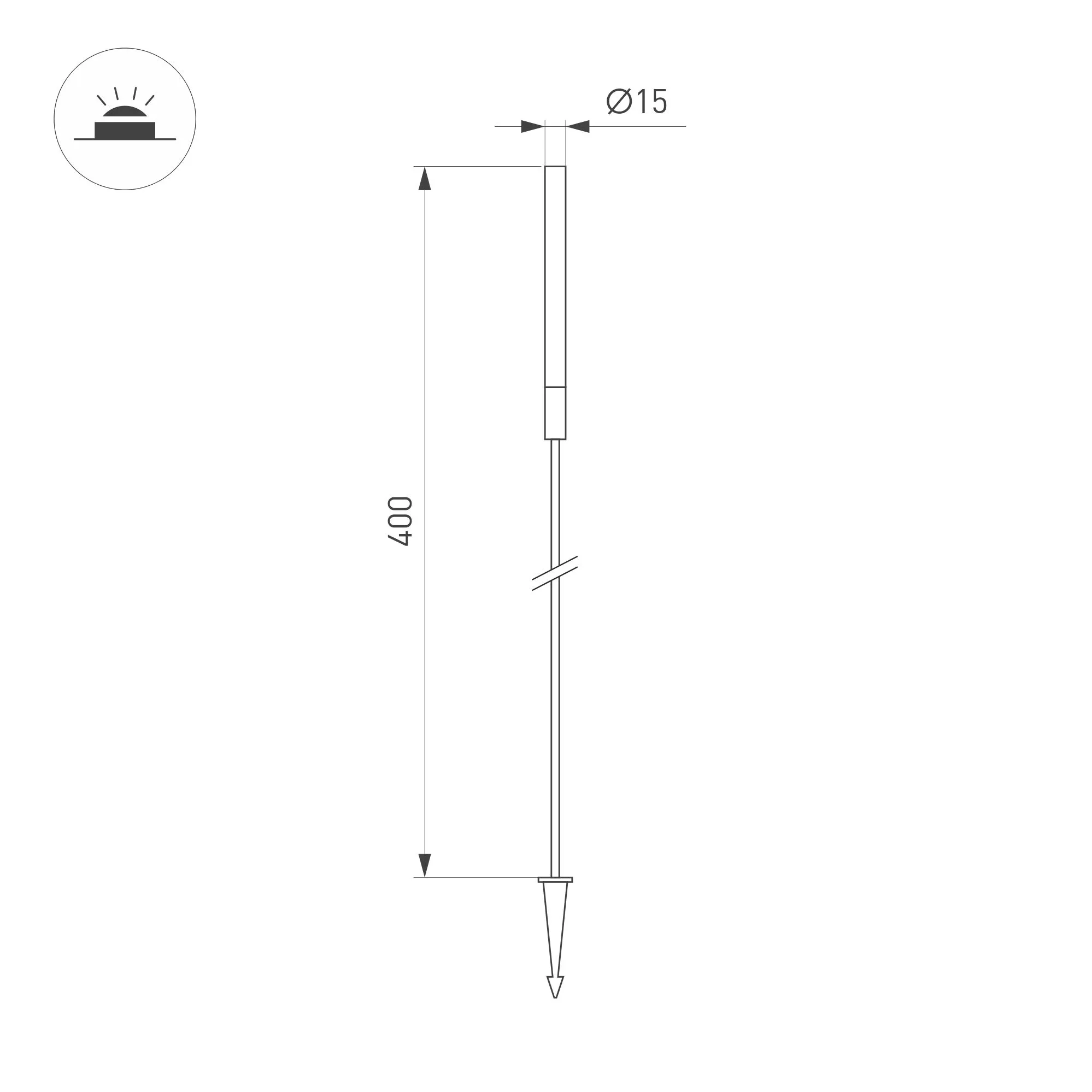 Светильник KT-CATALI-BOLL-H400-0.5W Warm3000 (BK, 160 deg, 24V) (Arlight, IP65 Металл, 3 года) - Изображение