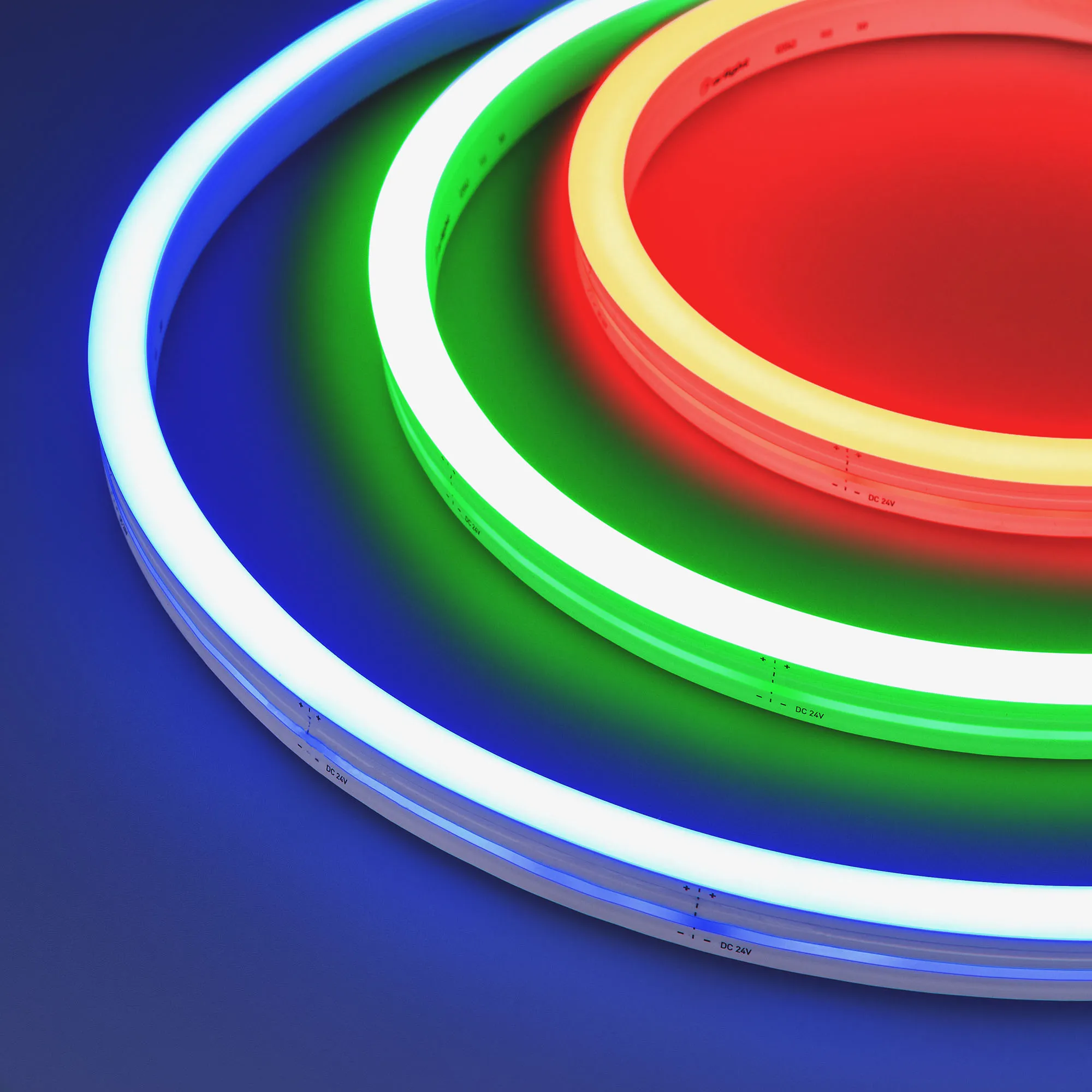 Лента герметичная WAVE-SIDE-PU-H120-06x12mm 24V RGB (8 W/m, IP68, 5m, wire x2) (Arlight, Вывод боковой, 3 года) - Изображение