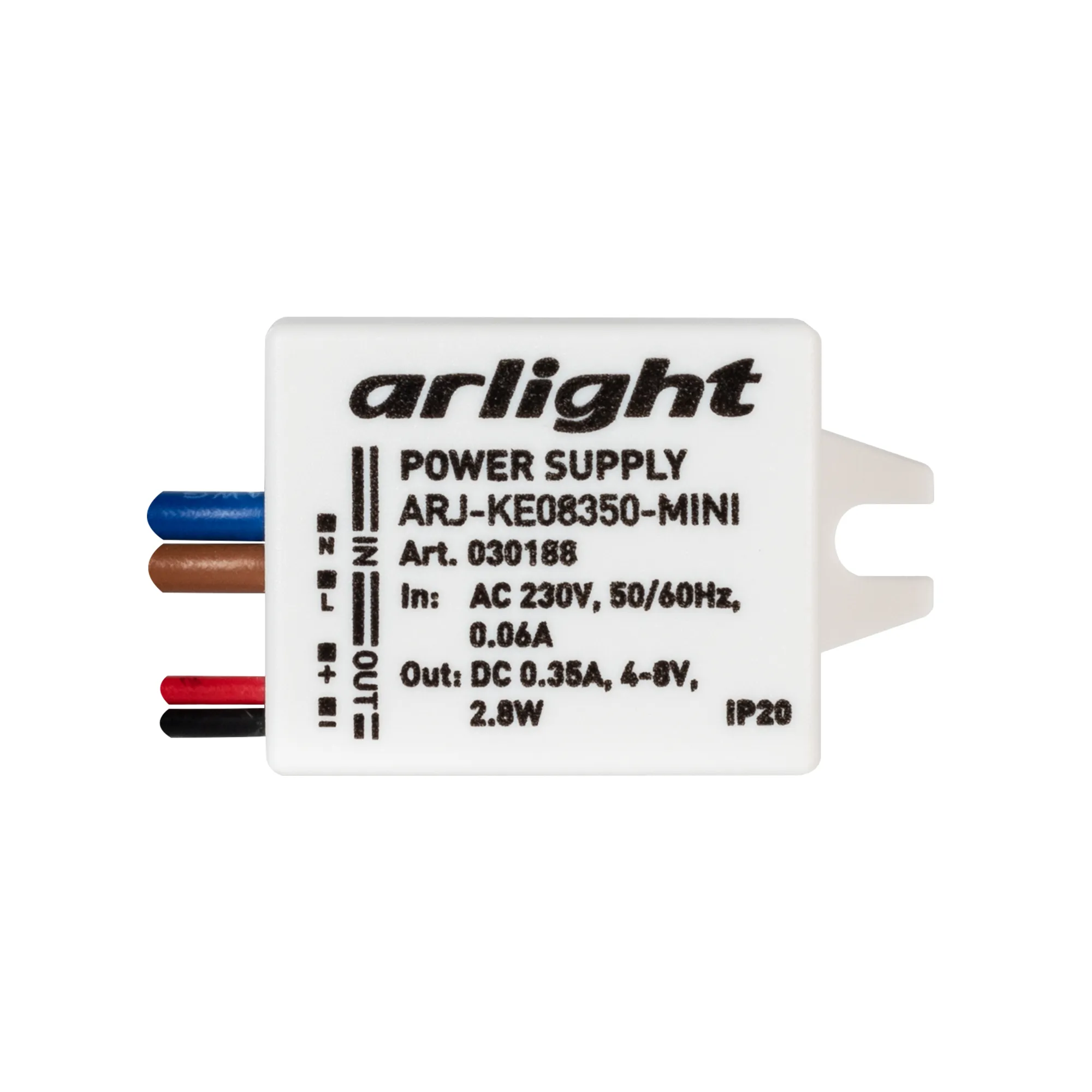 Блок питания ARJ-KE08350-MINI (2.8W, 350mA) (Arlight, IP20 Пластик, 5 лет) - Изображение