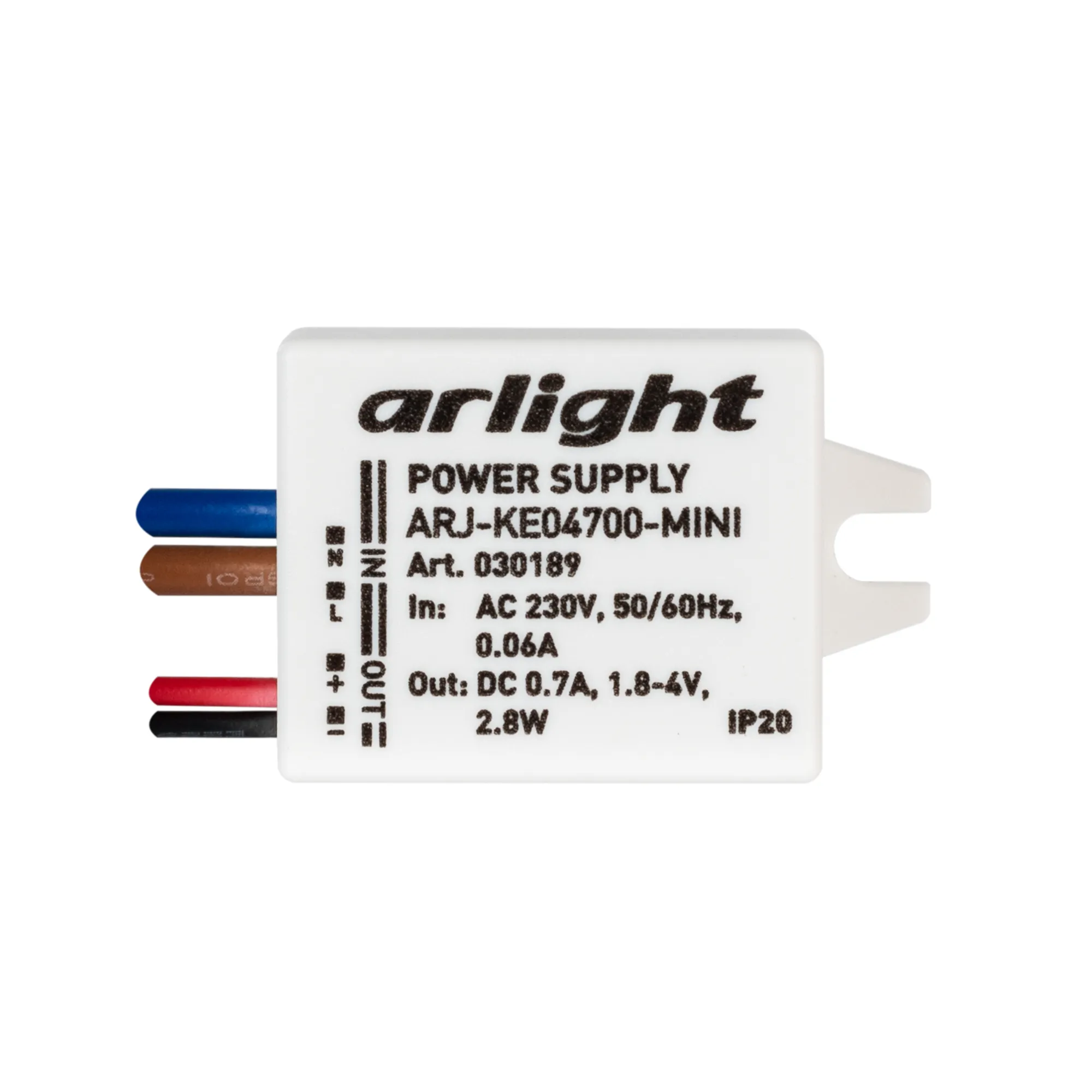 Блок питания ARJ-KE04700-MINI (2.8W, 700mA) (Arlight, IP20 Пластик, 5 лет) - Изображение