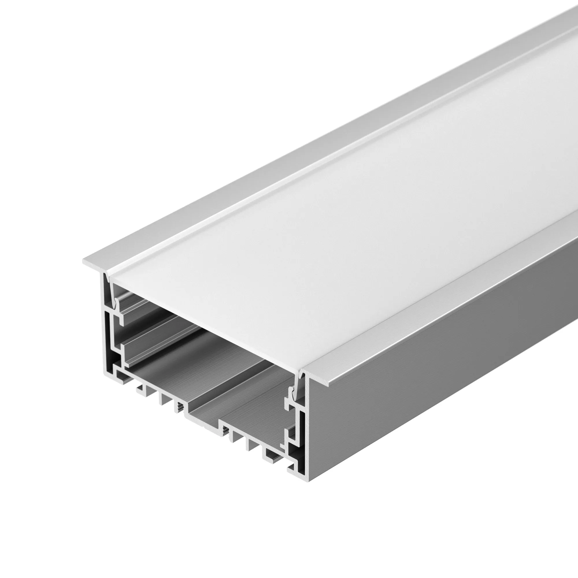 Профиль с экраном S2-LINIA94-F-2500 ANOD+OPAL (Arlight, Алюминий) - Изображение